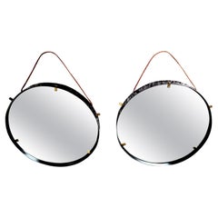 Irtalian  Pair of Black Frame Mirrors  by Domus