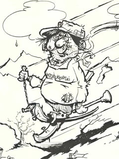 Original Ski Poland satirizing ski culture 1960s ski poster