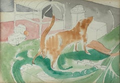 Interior with Standing Dog