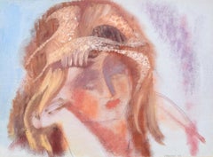 Ritratto multimediale espressivo di una donna vintage