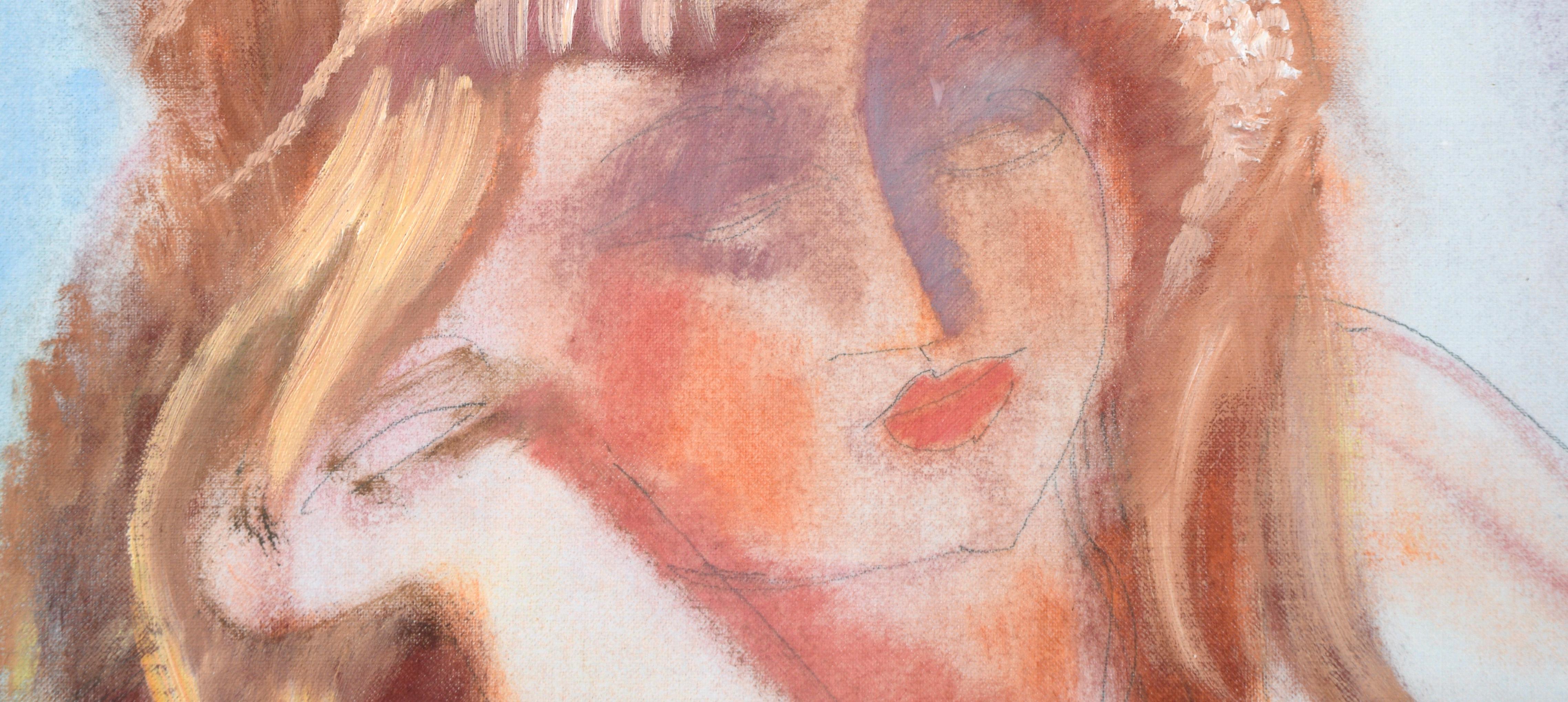 Vintage Expressive Multimedia Portrait of a Woman For Sale 1