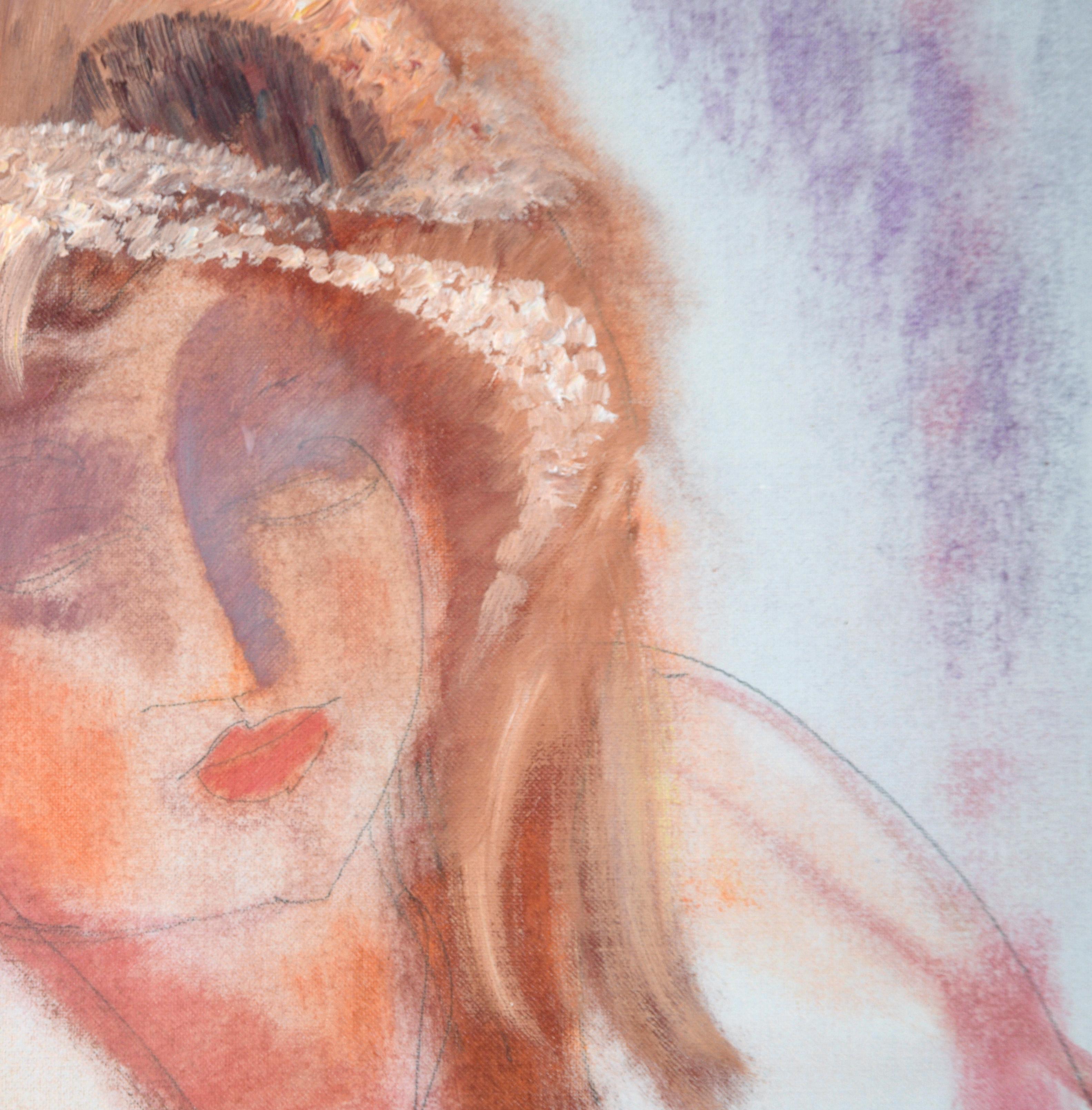 Vintage Expressive Multimedia Portrait of a Woman For Sale 2