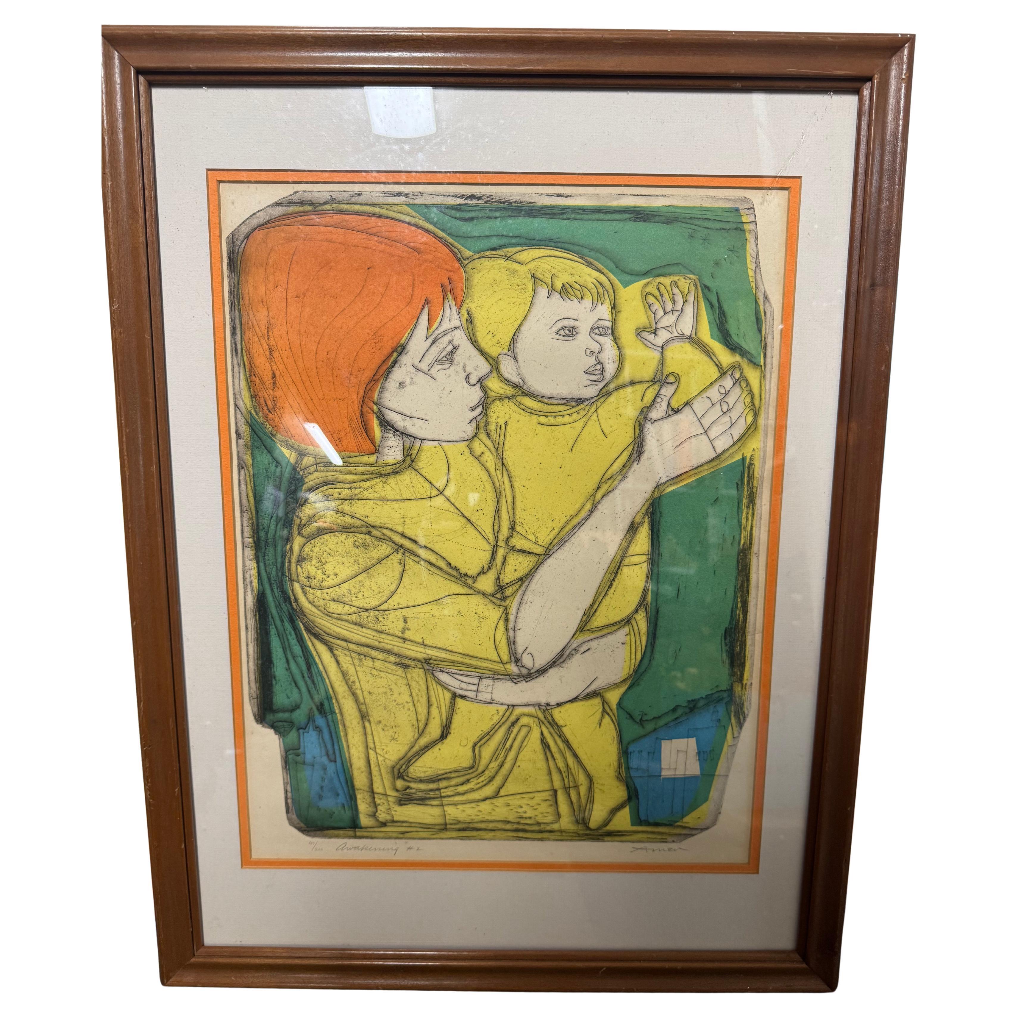 Irving Amen Radierung "Erwachen #2" 47/200 im Angebot