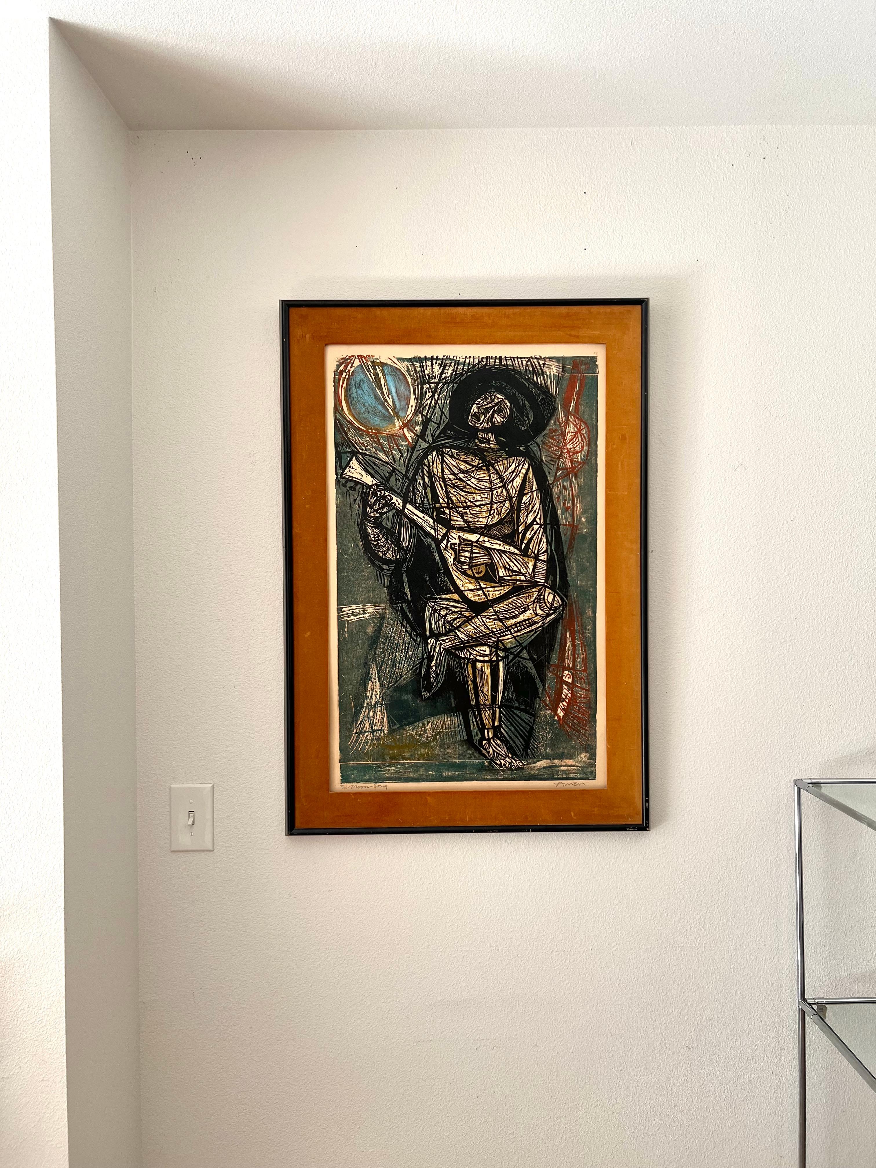 Amen's work is characterized by its strong lines, intricate details, and a sense of emotional depth. He was particularly known for his figurative and narrative artworks, often depicting scenes from daily life, religious themes, and interpretations
