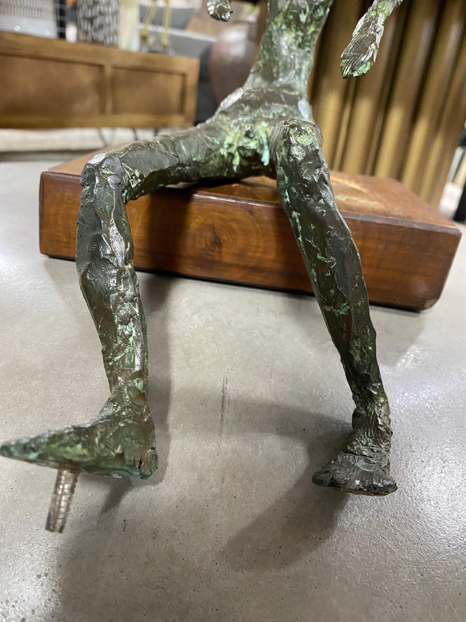 Hand-Crafted Irving Amen Original Mid-Century Modern Figural Bronze Sculpure 