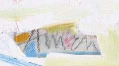 Kneeling Mother and Son, Framed Modern Painting by Irving Amen