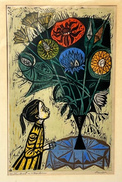 Irving Amen, The Heart is a Garden, Signed & Numbered Color Woodcut Print