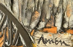 Senza titolo, lastra Woodblock Folk Art di Irving Amen