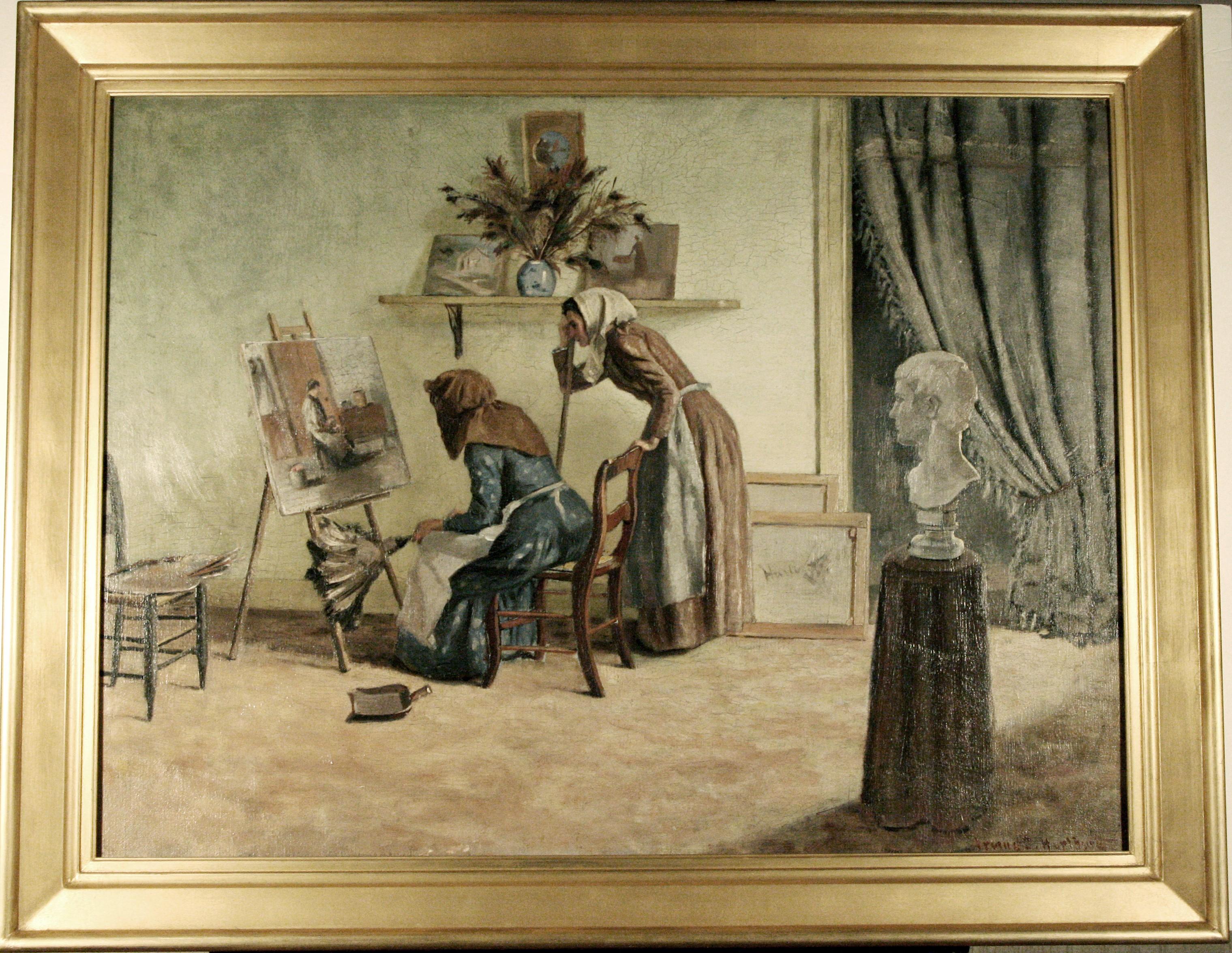 The Artist's Studio - Victorian Painting by Irving E. Hurlburt