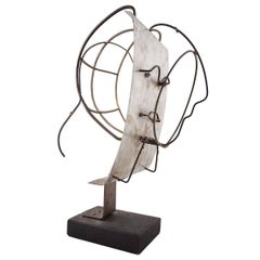 Modernist Sculpture Figural Portrait Bust Brutalist Wire Work