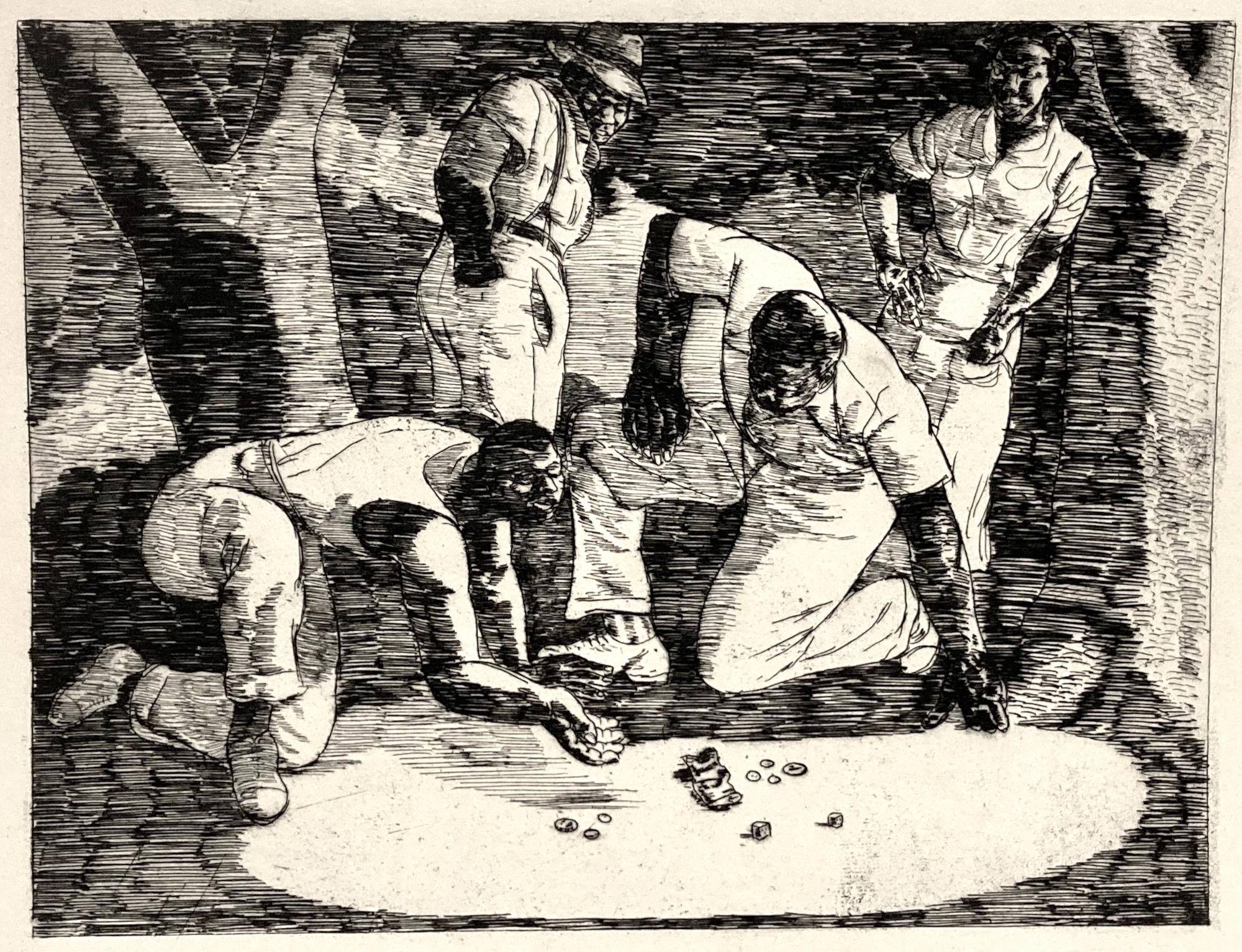 Irving Guyer, Roll Them Bones, hommes afro-américains de l'époque de la dépression au craps. en vente 1