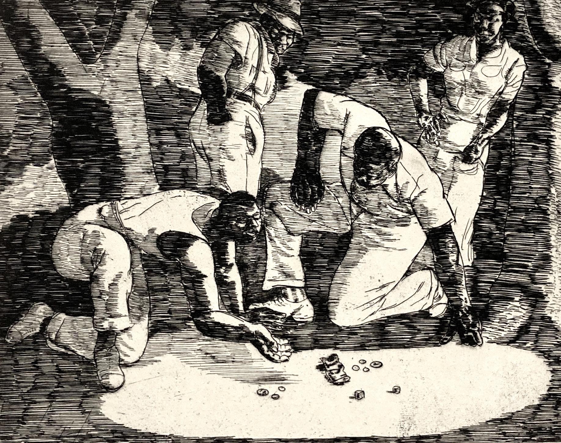 Irving Guyer, Roll Them Bones, hommes afro-américains de l'époque de la dépression au craps. en vente 2
