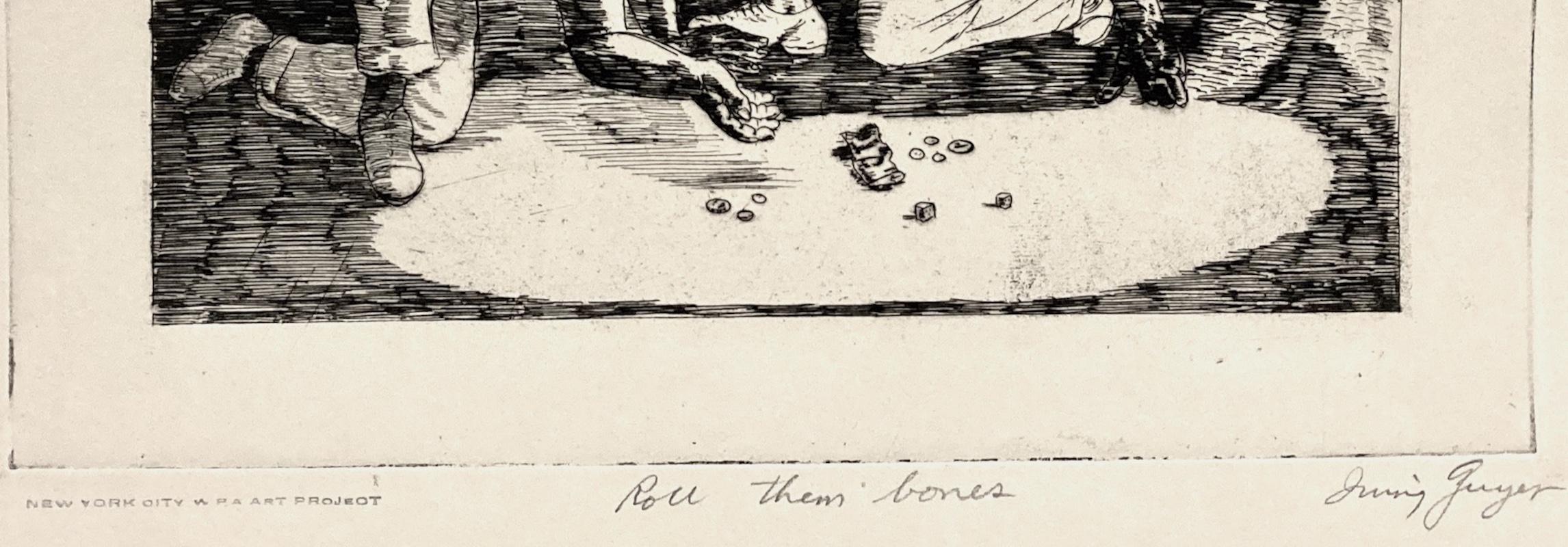 Irving Guyer, Roll Them Bones, hommes afro-américains de l'époque de la dépression au craps. en vente 6