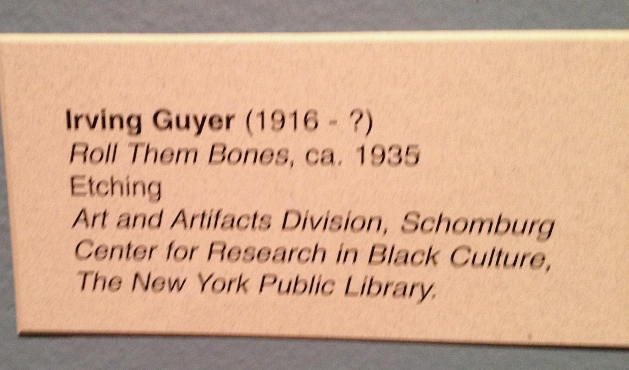 Irving Guyer, Roll Them Bones, hommes afro-américains de l'époque de la dépression au craps. en vente 7