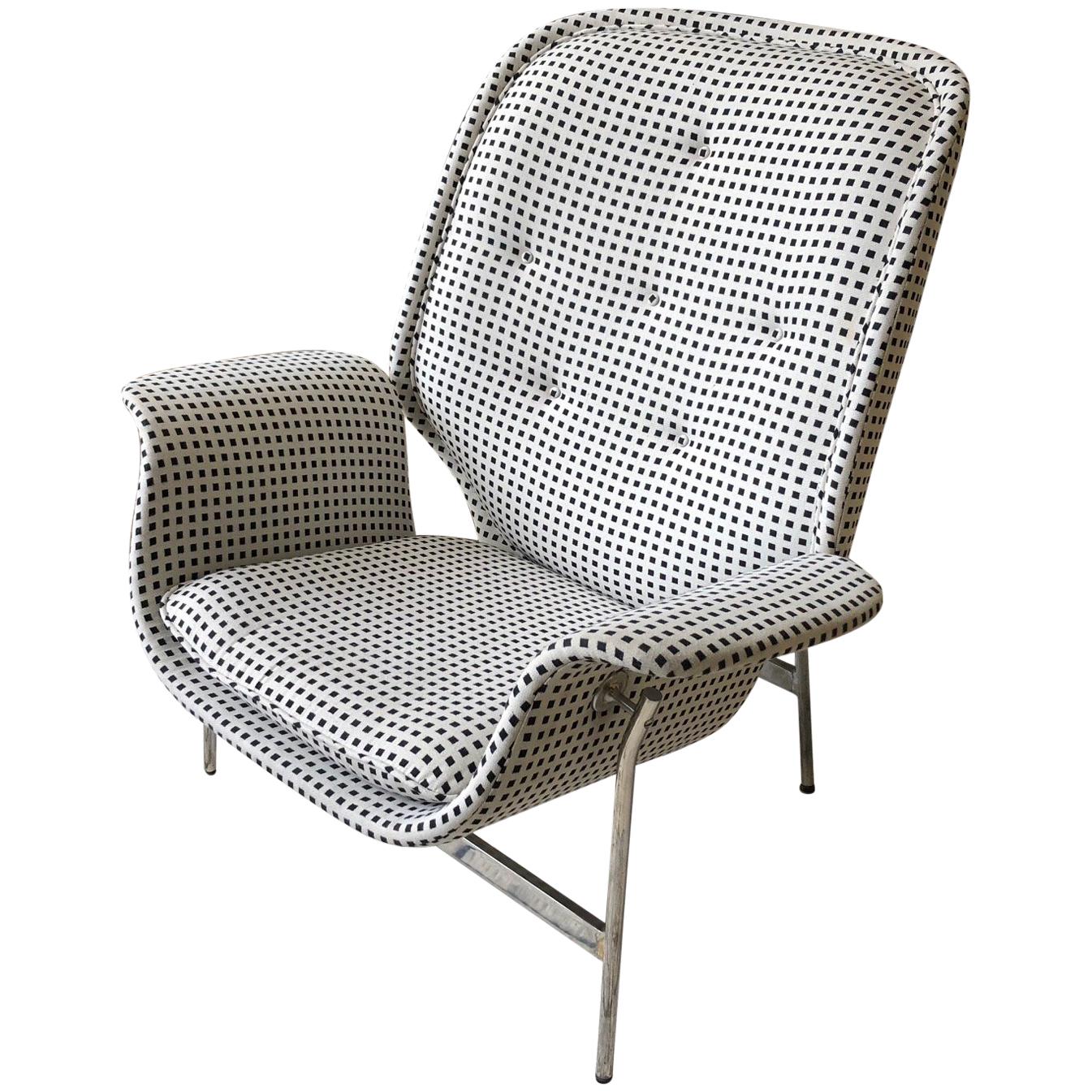 Irving Harper George Nelson Kangaroo Lounge Chair in Alexander Girard Textile 