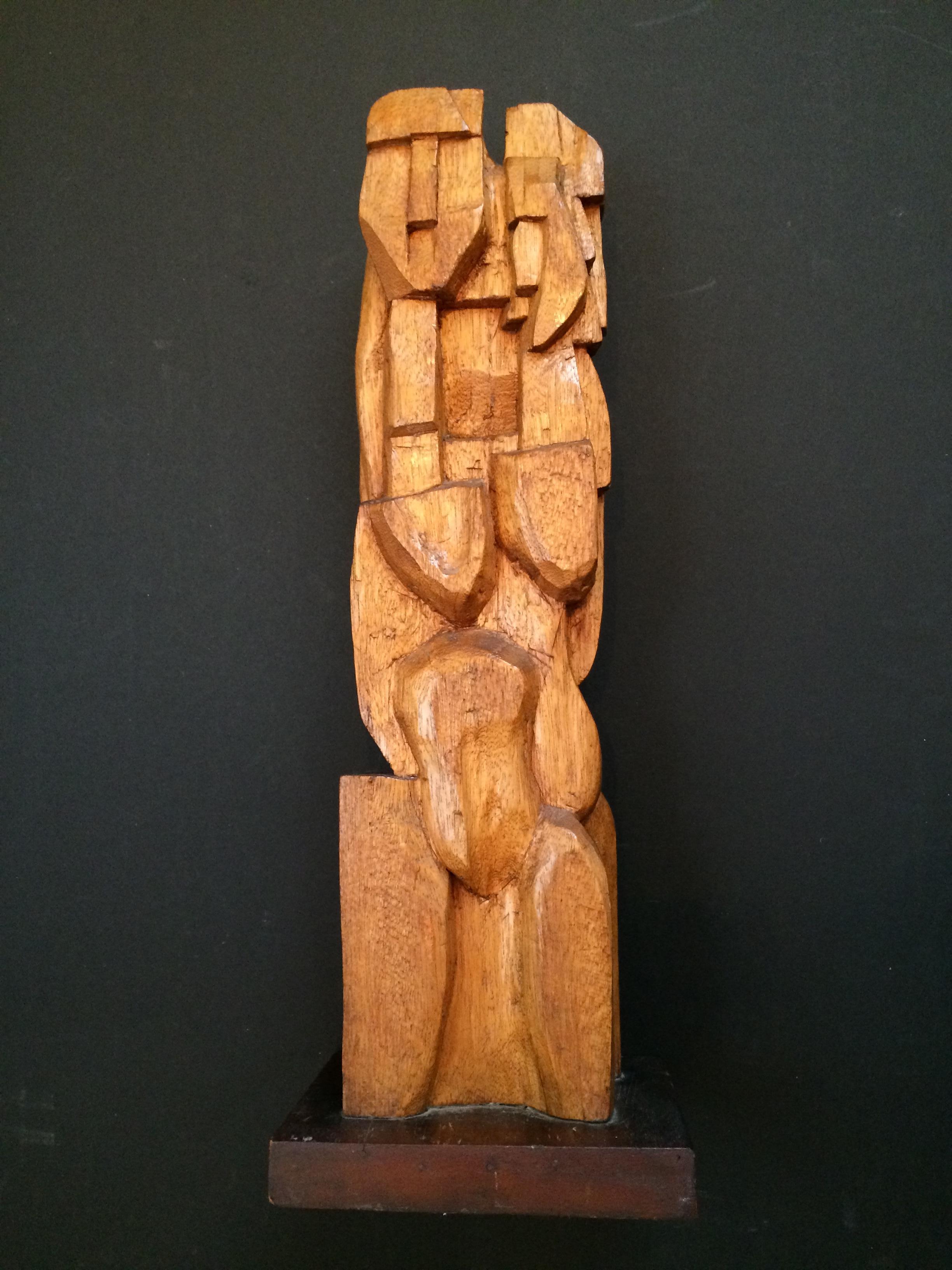 Ancienne Noblesse wood sculpture by Irving Lehman For Sale 1