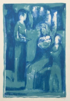 Street Scene, Madrid, Modern Lithograph by Irving Marantz