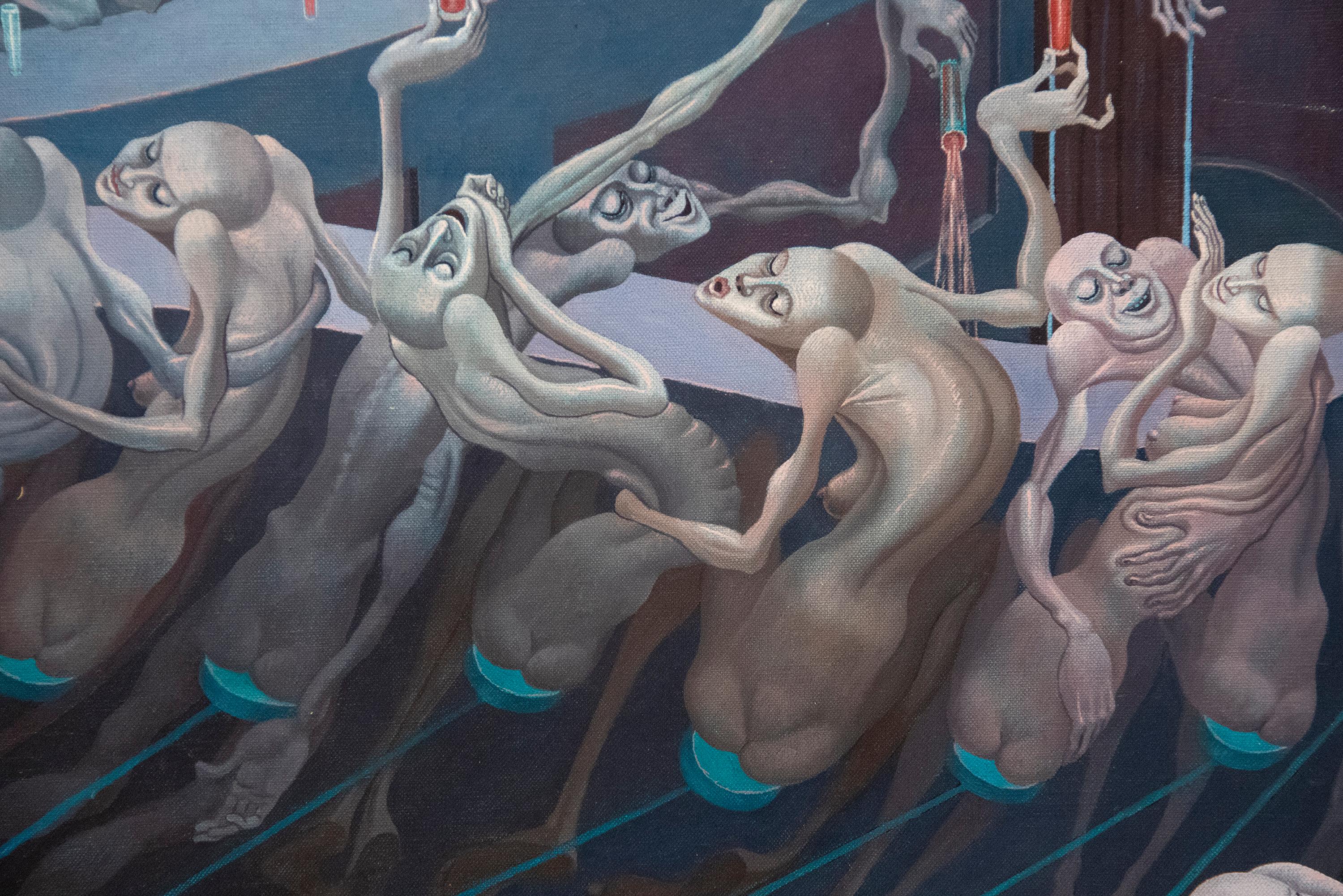 Baccanale - Figurative Painting Grigio di Irving Norman