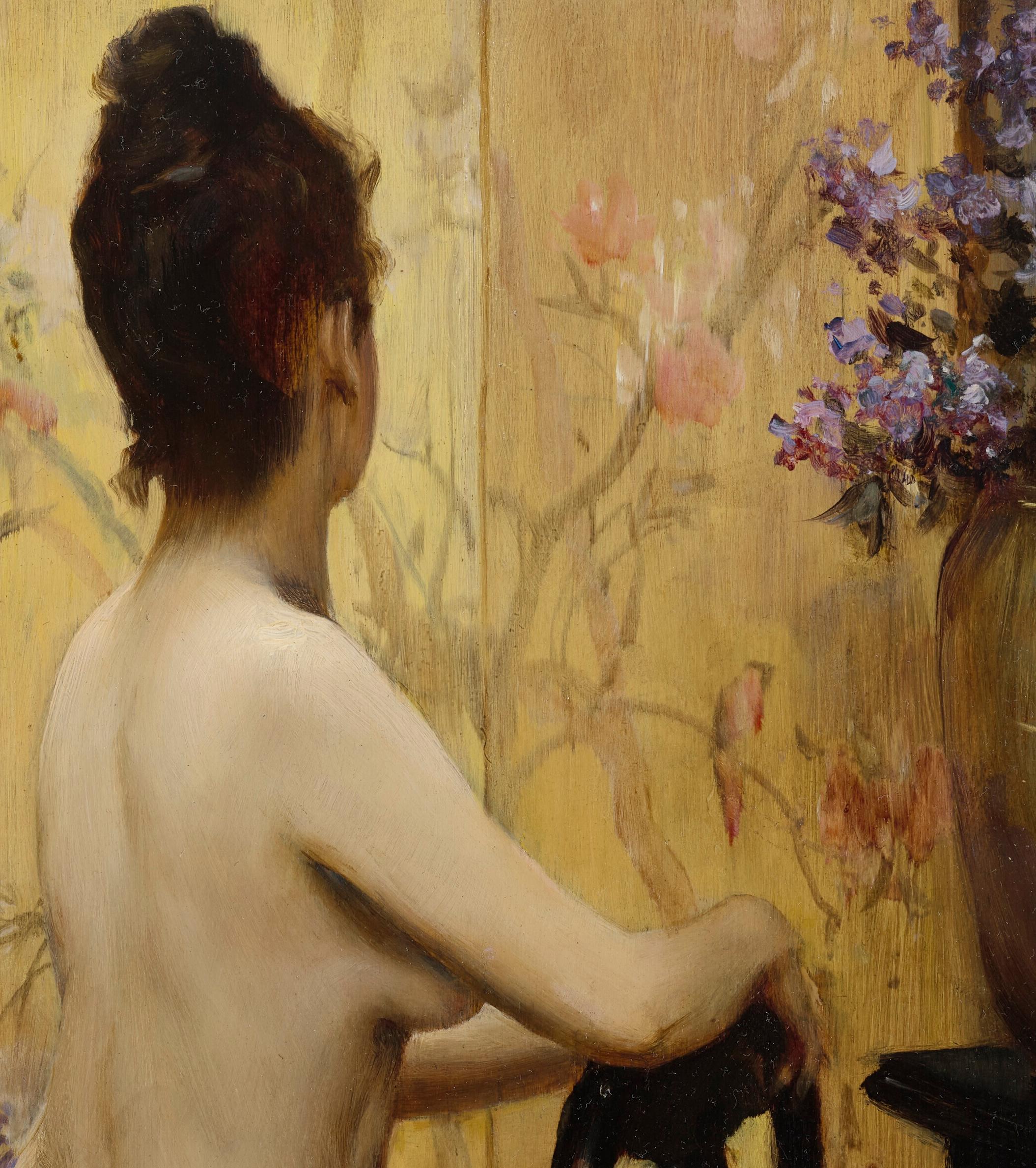 Nudo seduto - Painting Estetismo di Irving Ramsey Wiles