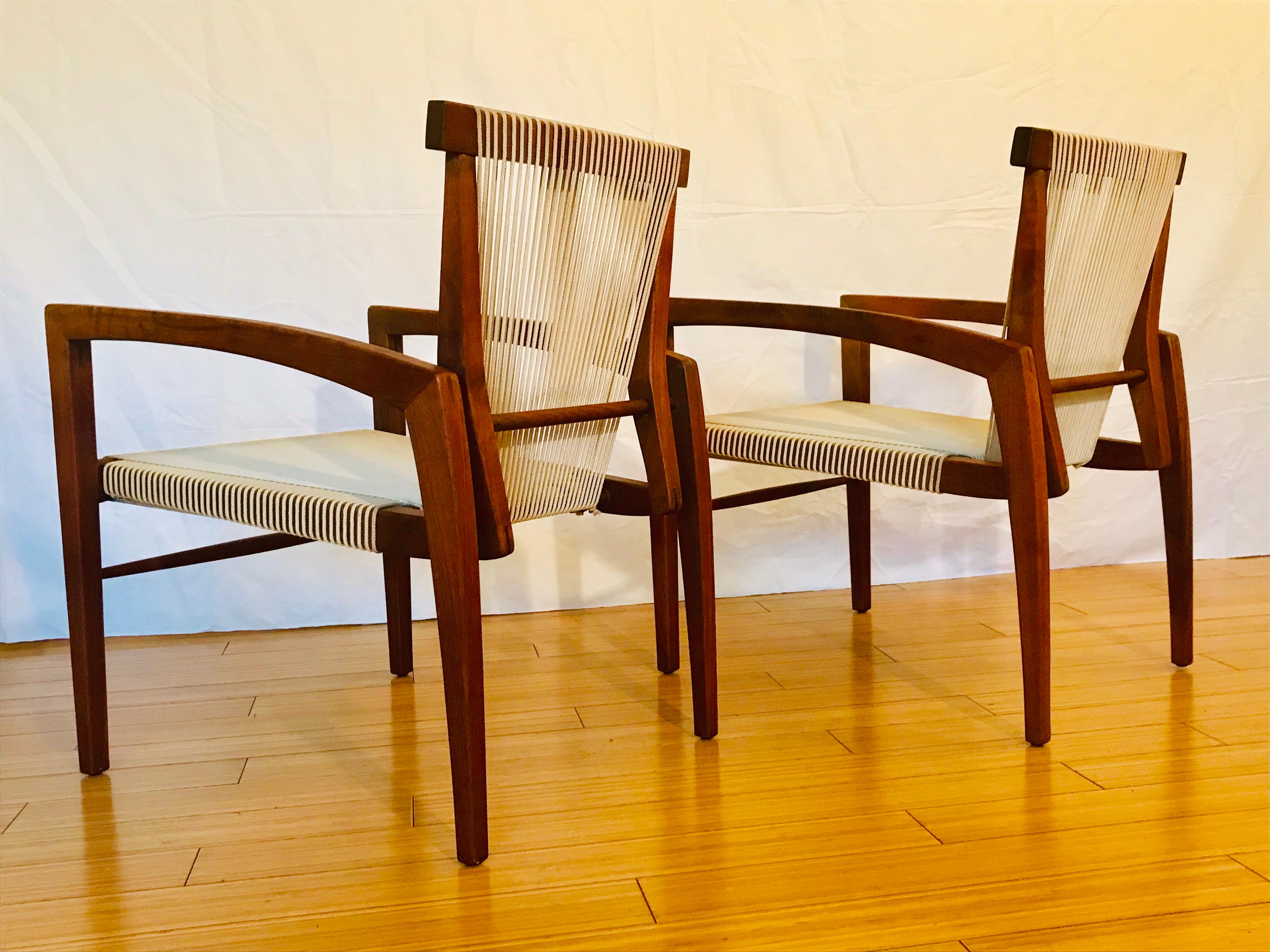 Wood Mid Century Modern Studio Craft Chairs Irving Sabo  For Sale