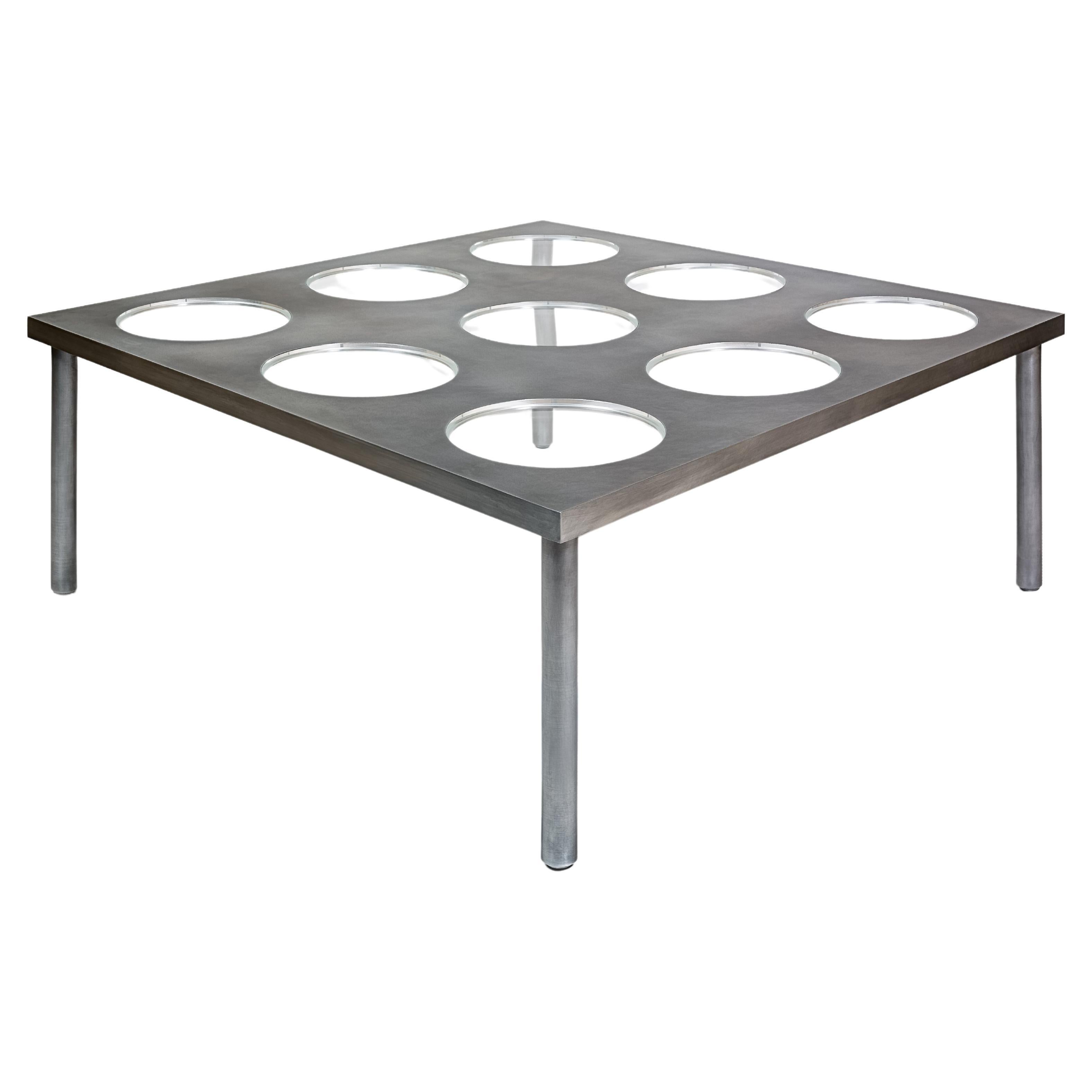 Table basse Irwin en aluminium et acrylique de Jonathan Nesci