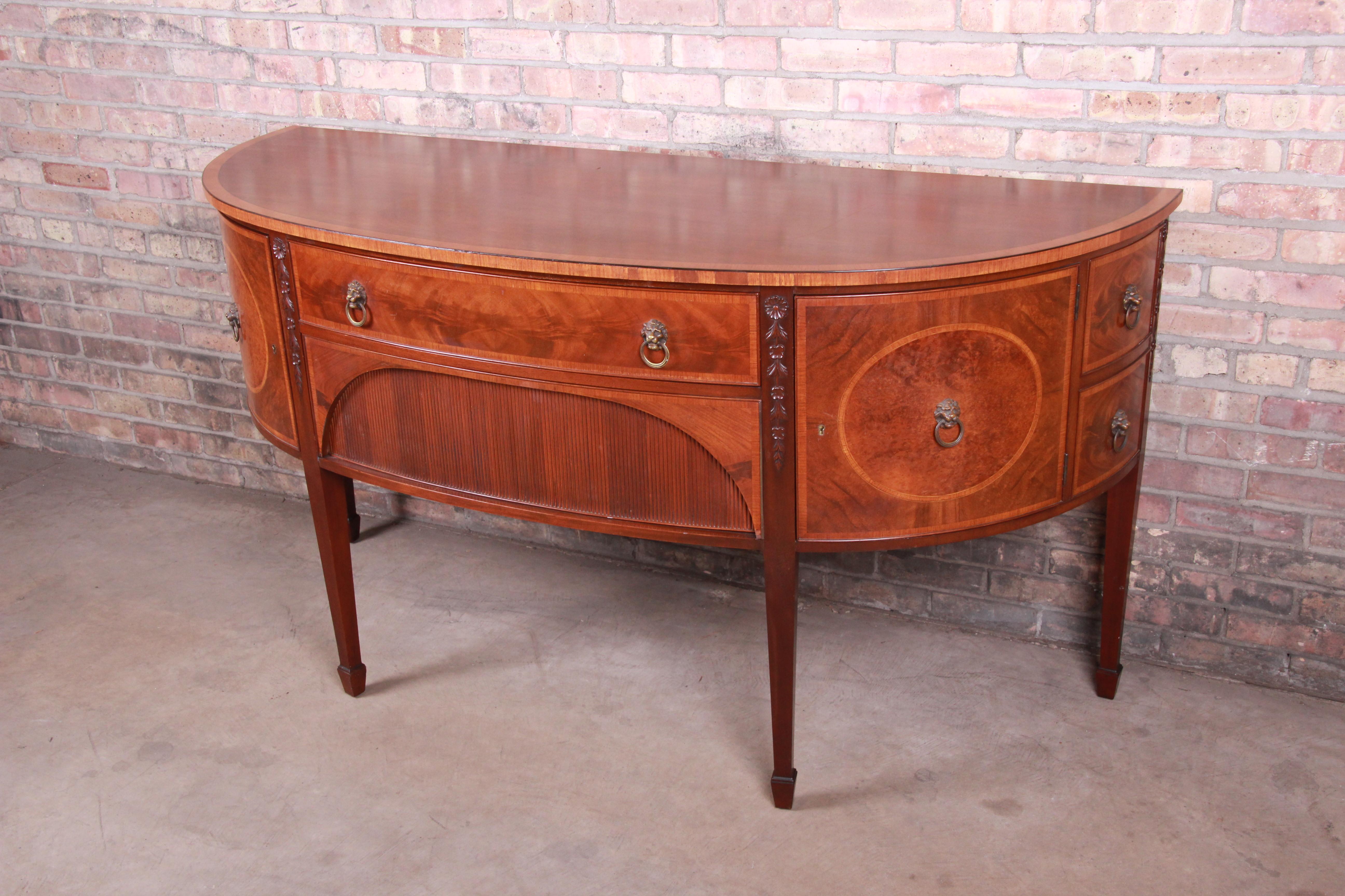 American Irwin Federal Style Flame Mahogany Demilune Sideboard Credenza