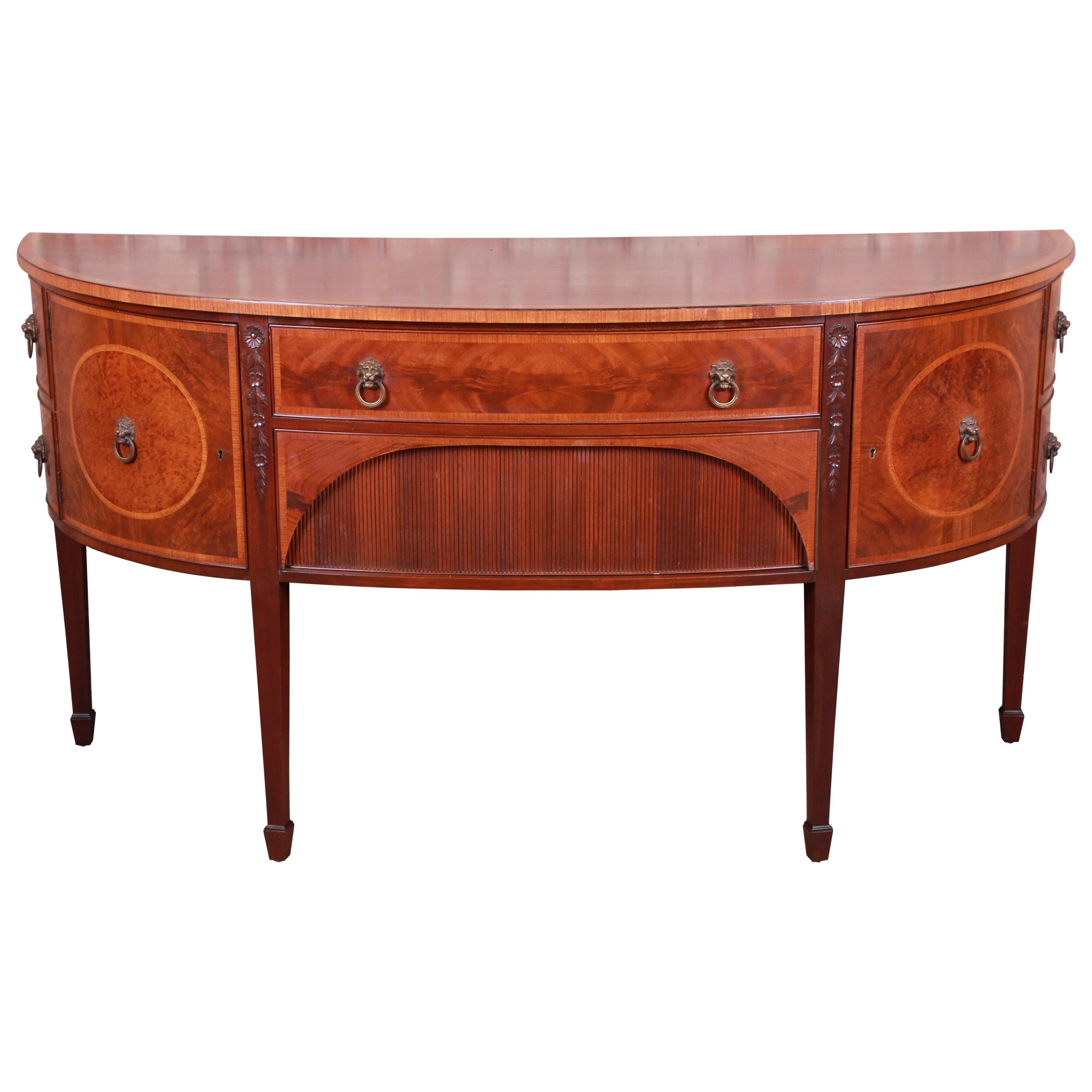Irwin Federal Style Flame Mahogany Demilune Sideboard Credenza