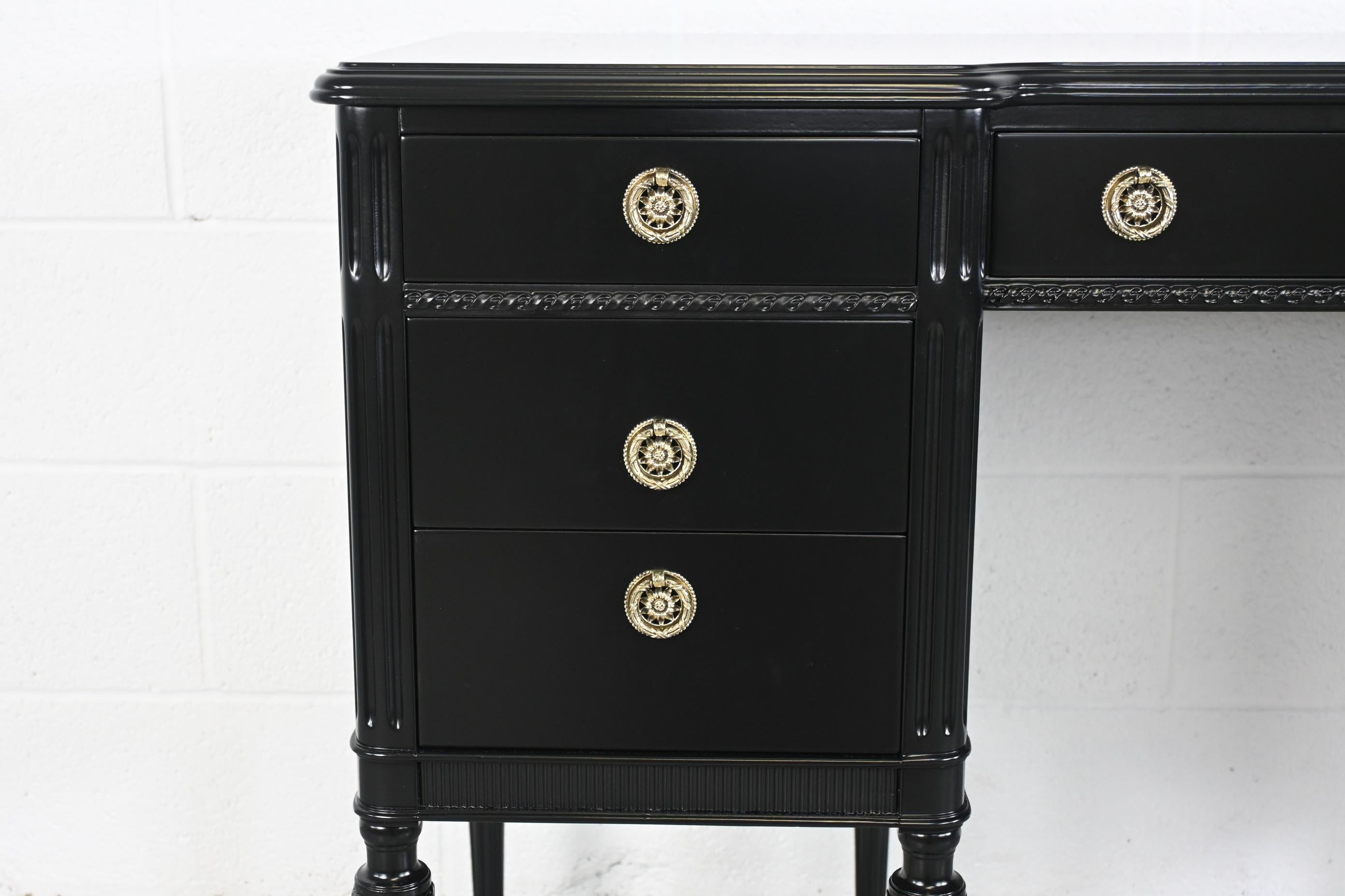 Irwin Furniture Louis XVI Black Lacquered Desk 5