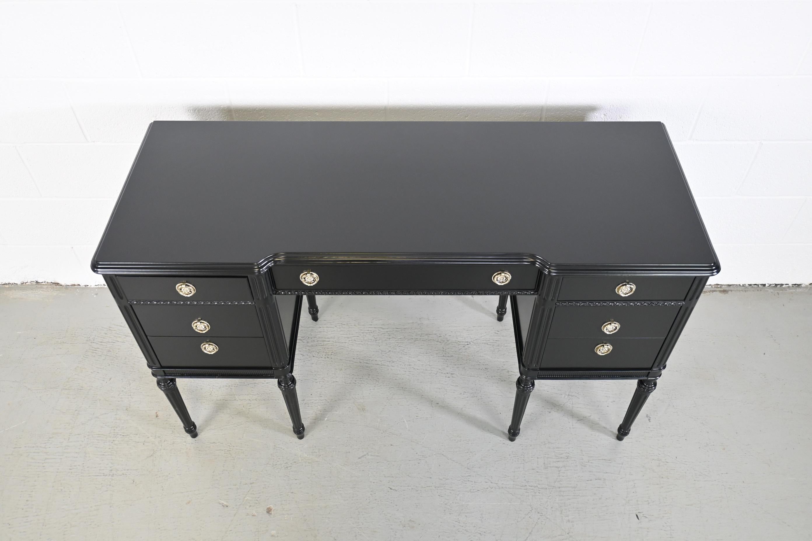 Irwin Furniture Louis XVI Black Lacquered Desk 1