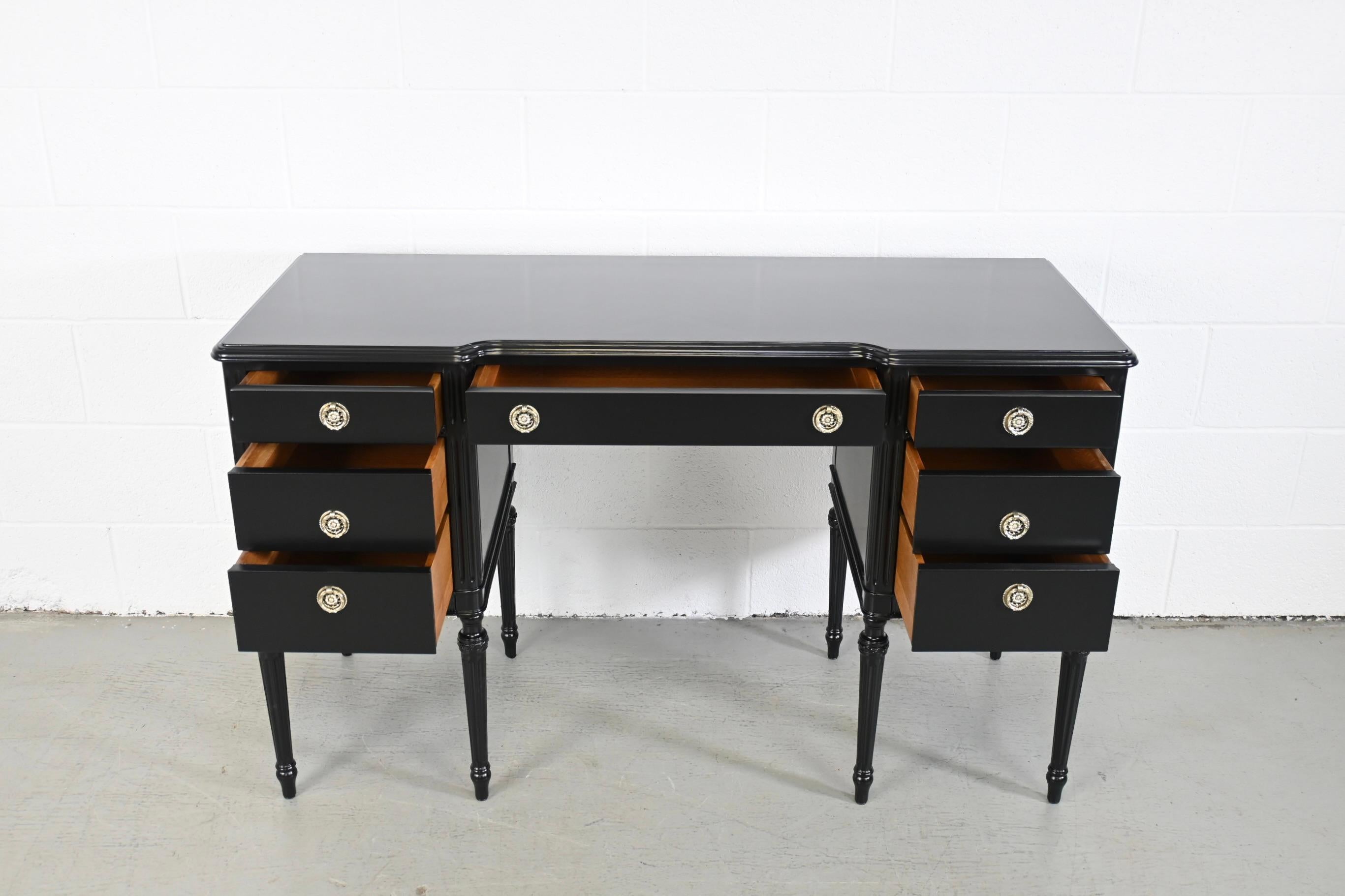 Irwin Furniture Louis XVI Black Lacquered Desk 2