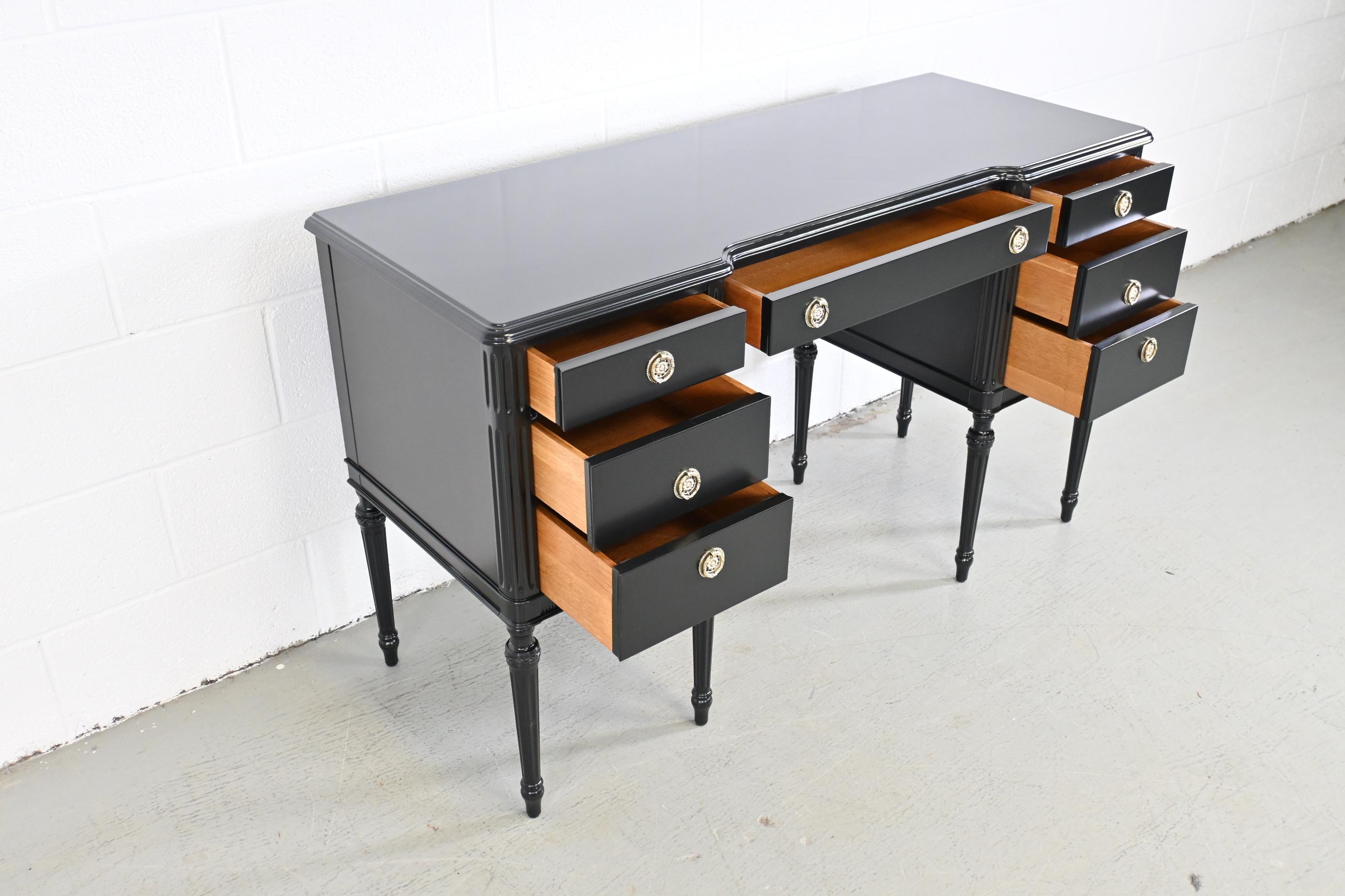 Irwin Furniture Louis XVI Black Lacquered Desk 3