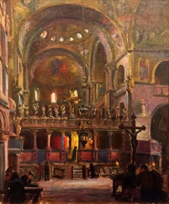 Vintage Interior of St. Mark’s Basilica, Venice