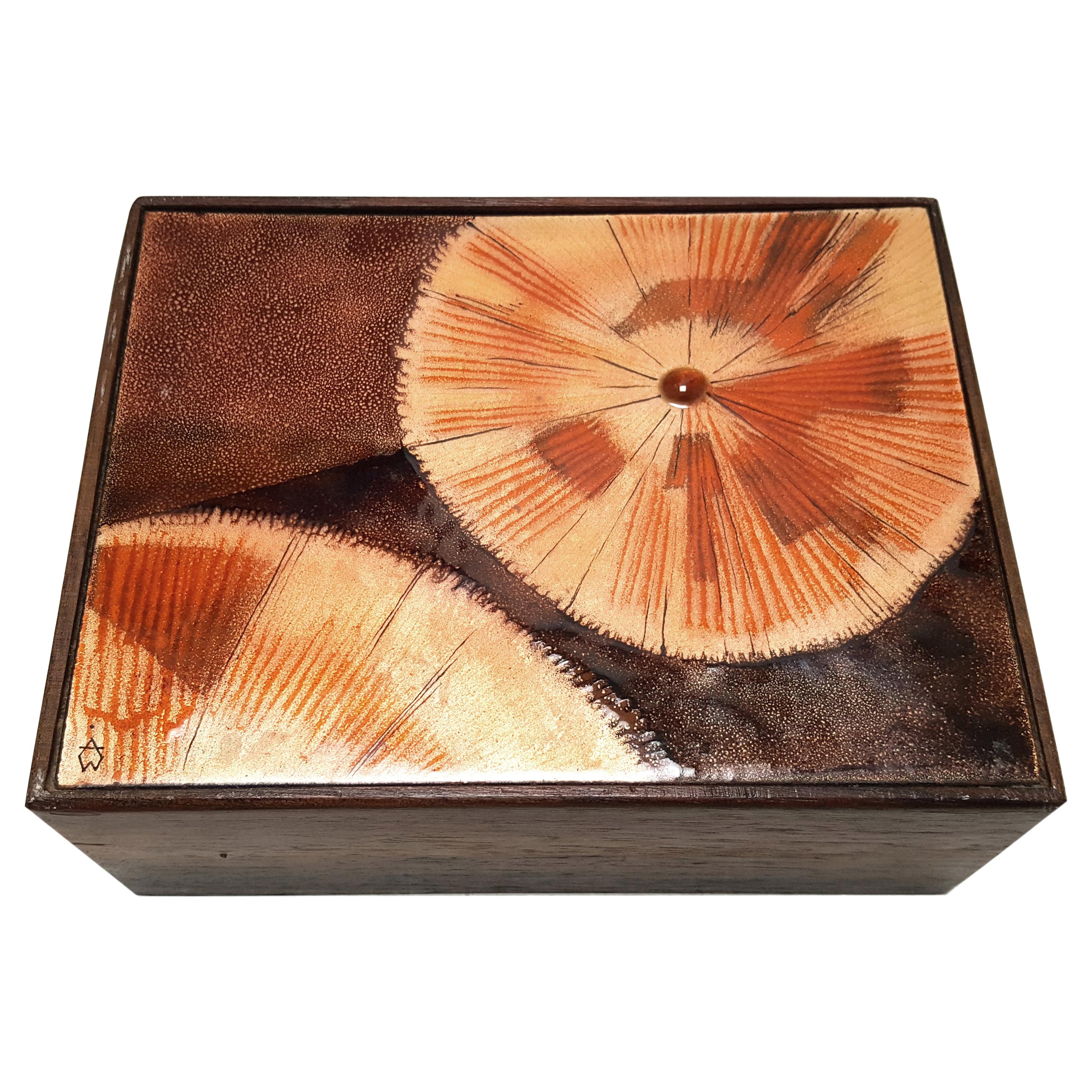 Irwin Whitaker Abstract Enameled Trinket Box For Sale
