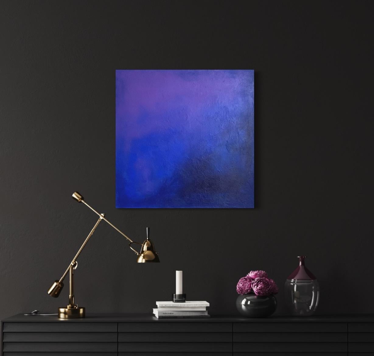 Blue and Violet Sand Effect Abstract Textured Painting 6