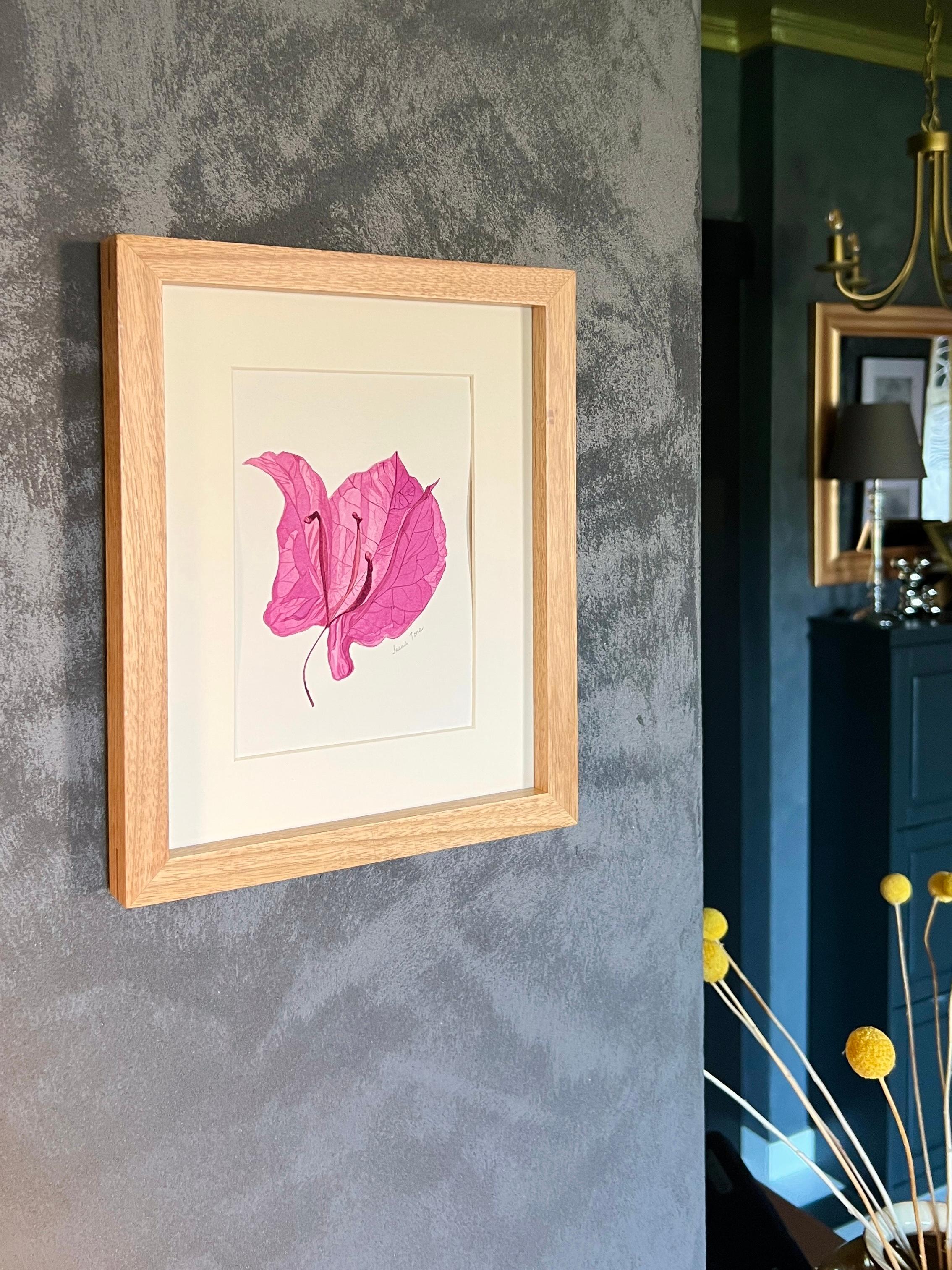 Bougainvillea dry flower + frame - Minimalist Art by Iryna Antoniuk