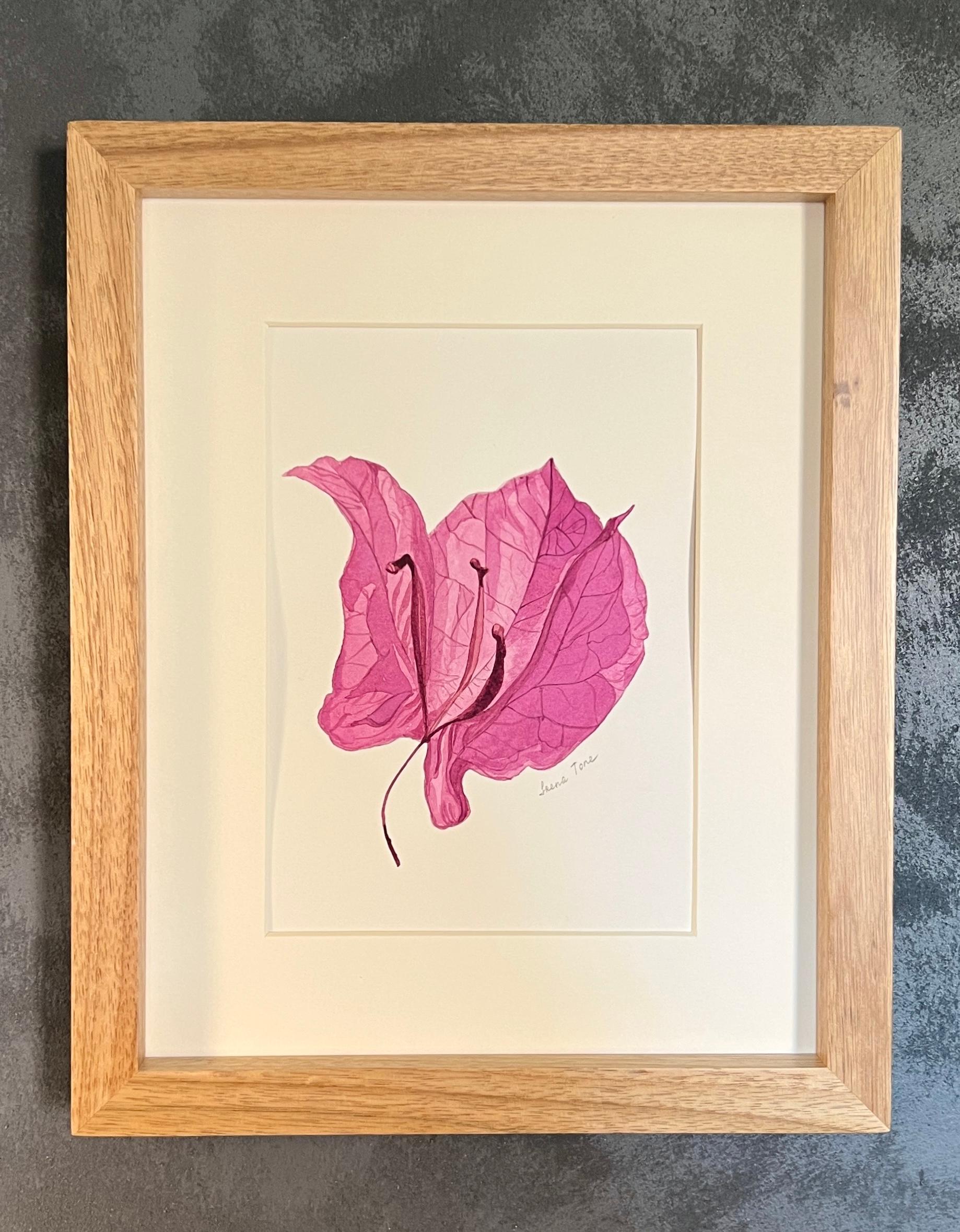 Bougainvillea dry flower + frame - Beige Still-Life by Iryna Antoniuk