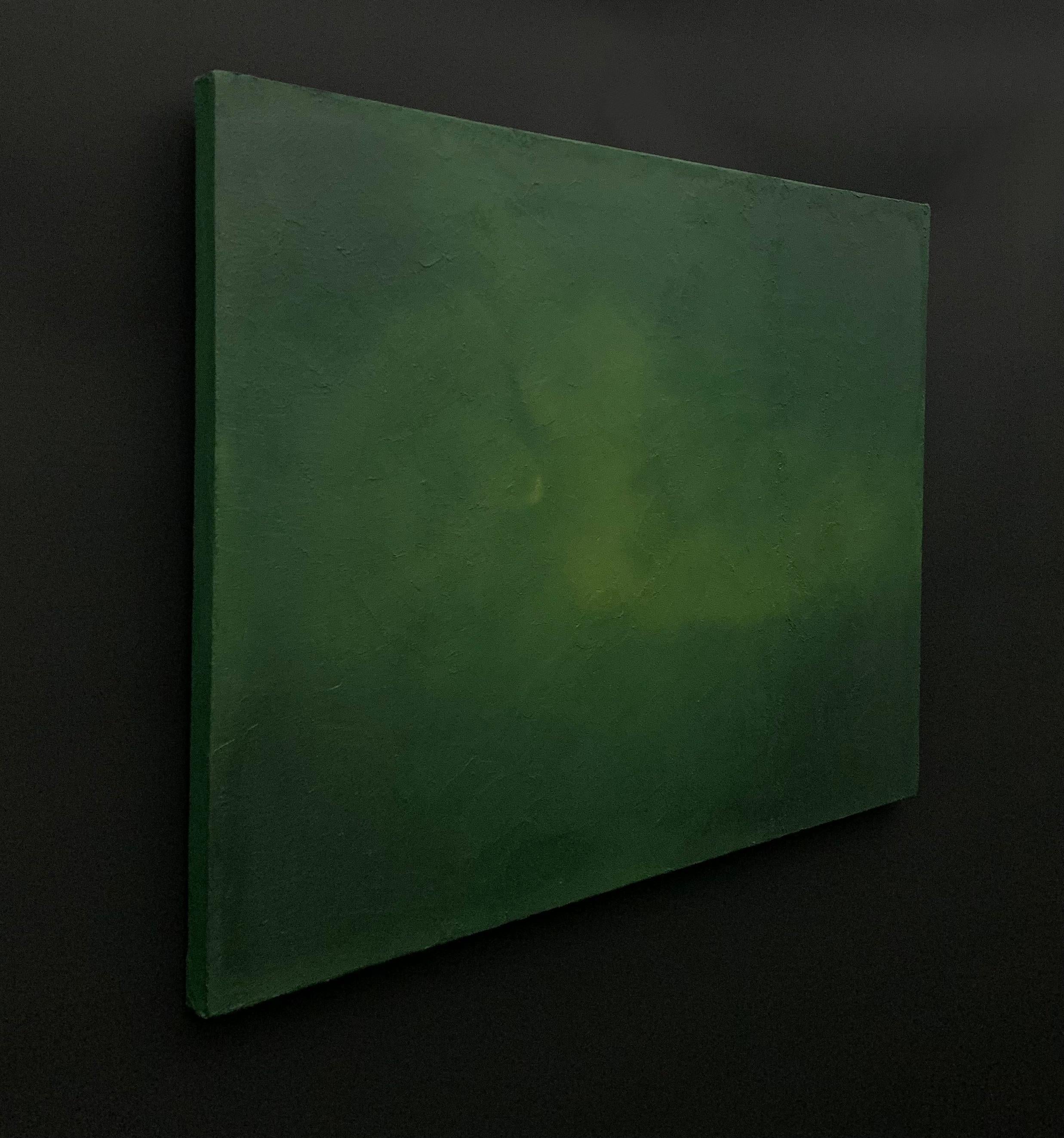 Dark Green and Ocher Sand Effect Abstract Textured Painting 2