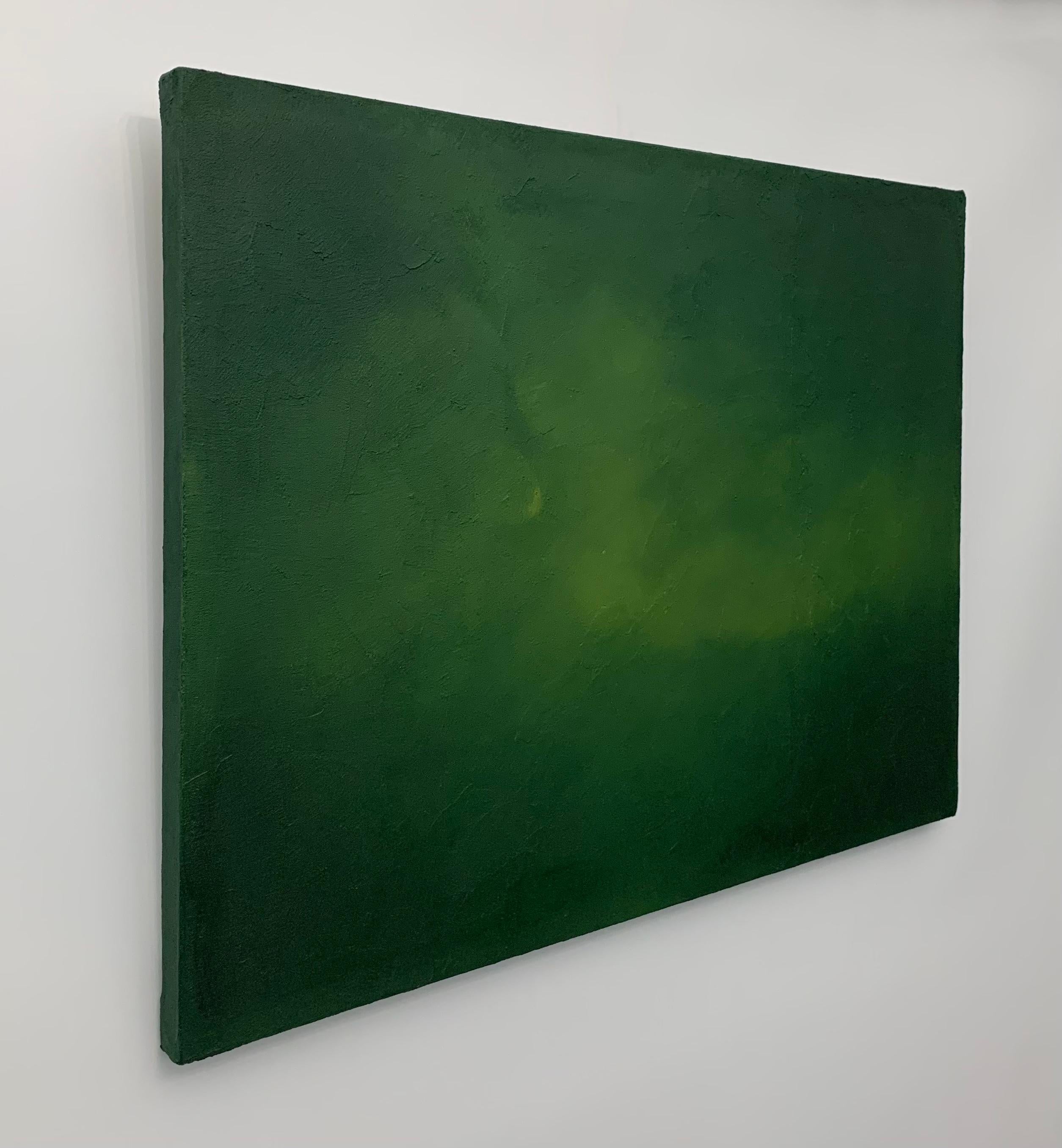 Dark Green and Ocher Sand Effect Abstract Textured Painting 6