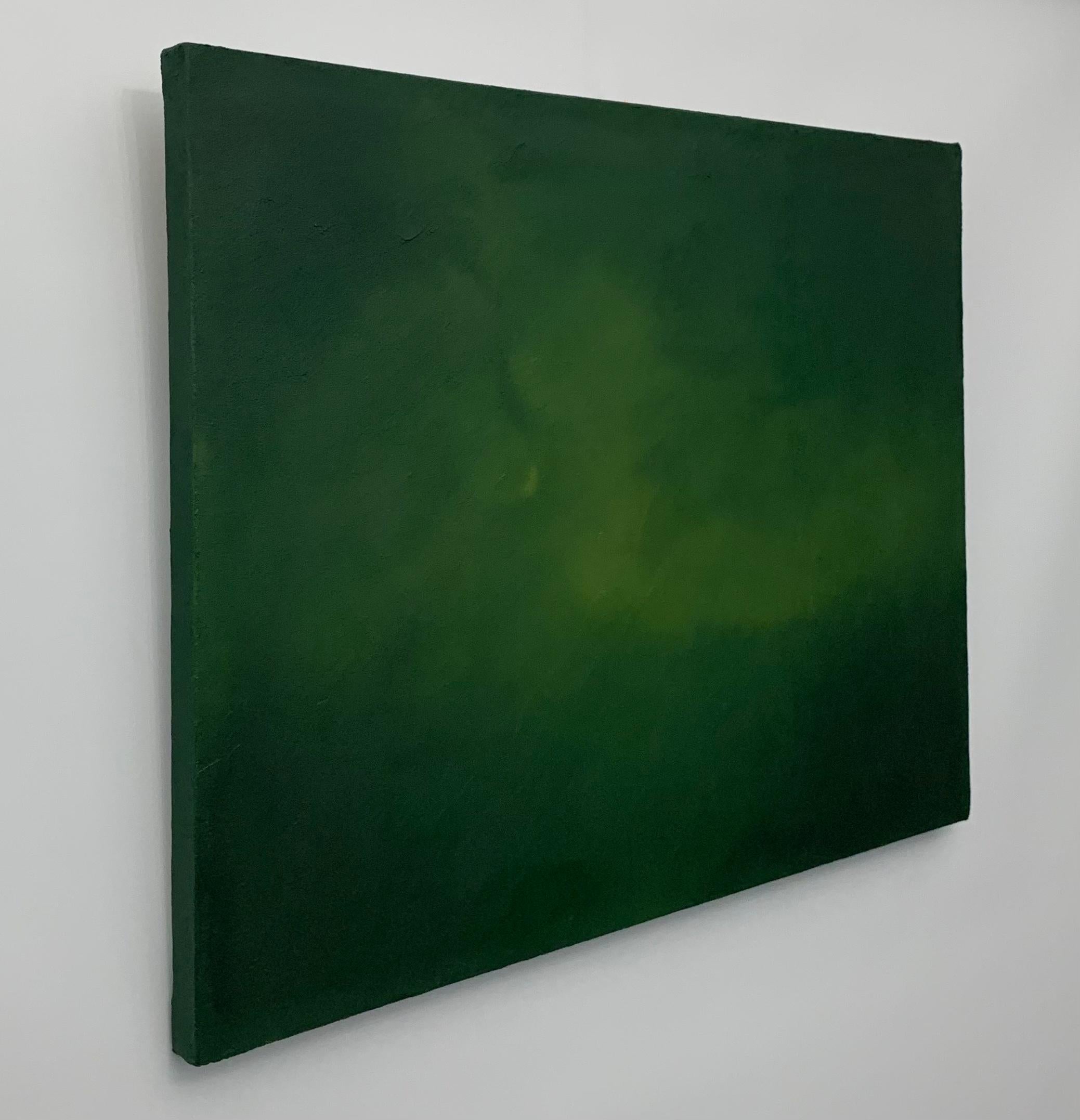 Dark Green and Ocher Sand Effect Abstract Textured Painting 7