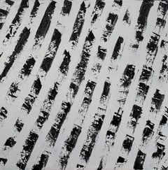 Zèbre mécanique:: peinture abstraite noire et blanche à motif animalier