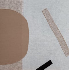 Sunny, Textile Fabric Art Abstract Interior Collage Cotton Sun Landscape 