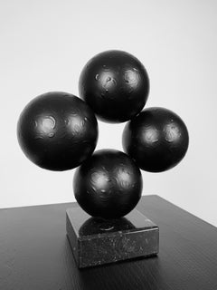 Hidden Leopard Sculpture Panther Black Steel Minimalistic Abstract Sculpture 