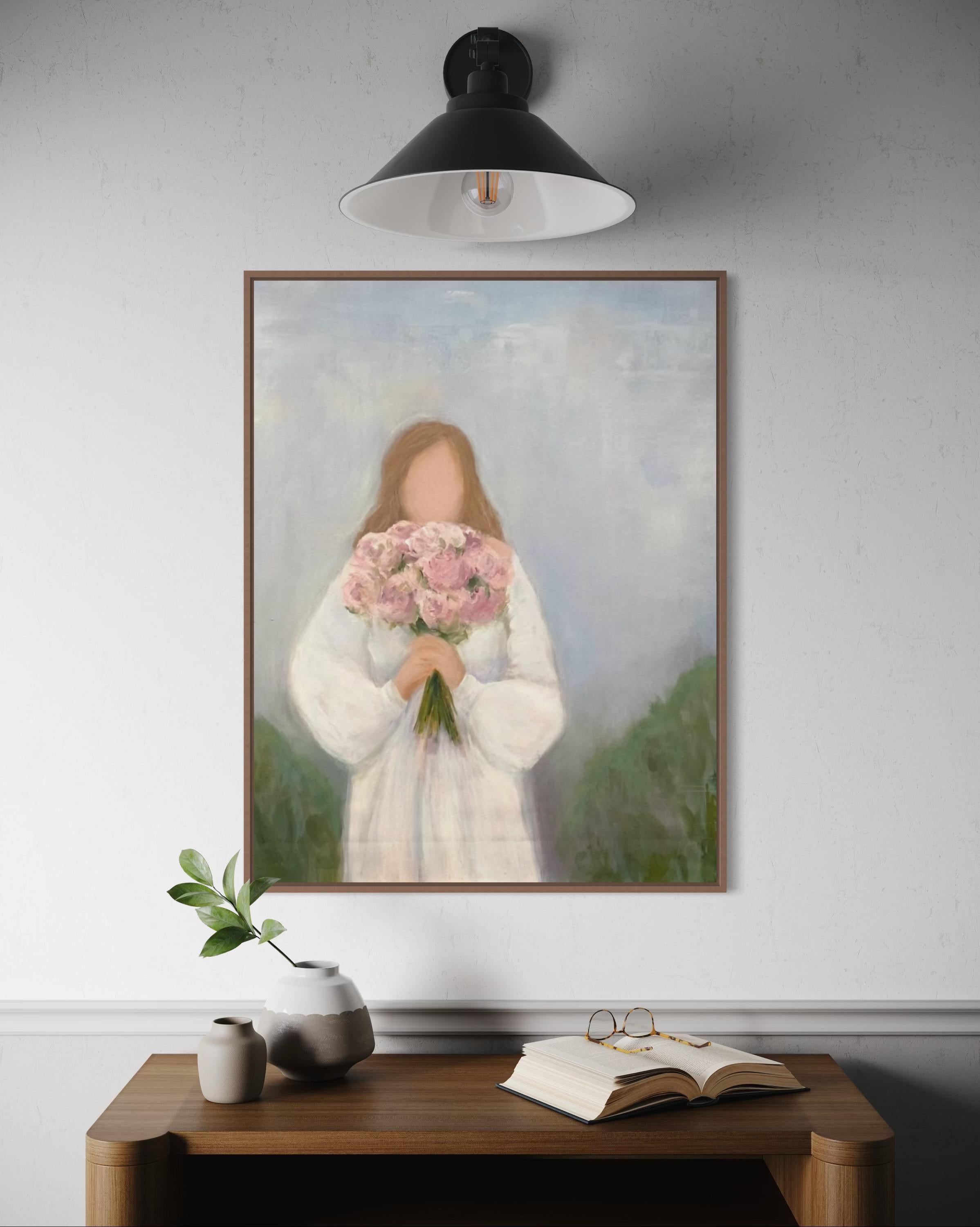 Eine saubere Sache (Grau), Figurative Painting, von Iryna Bondar