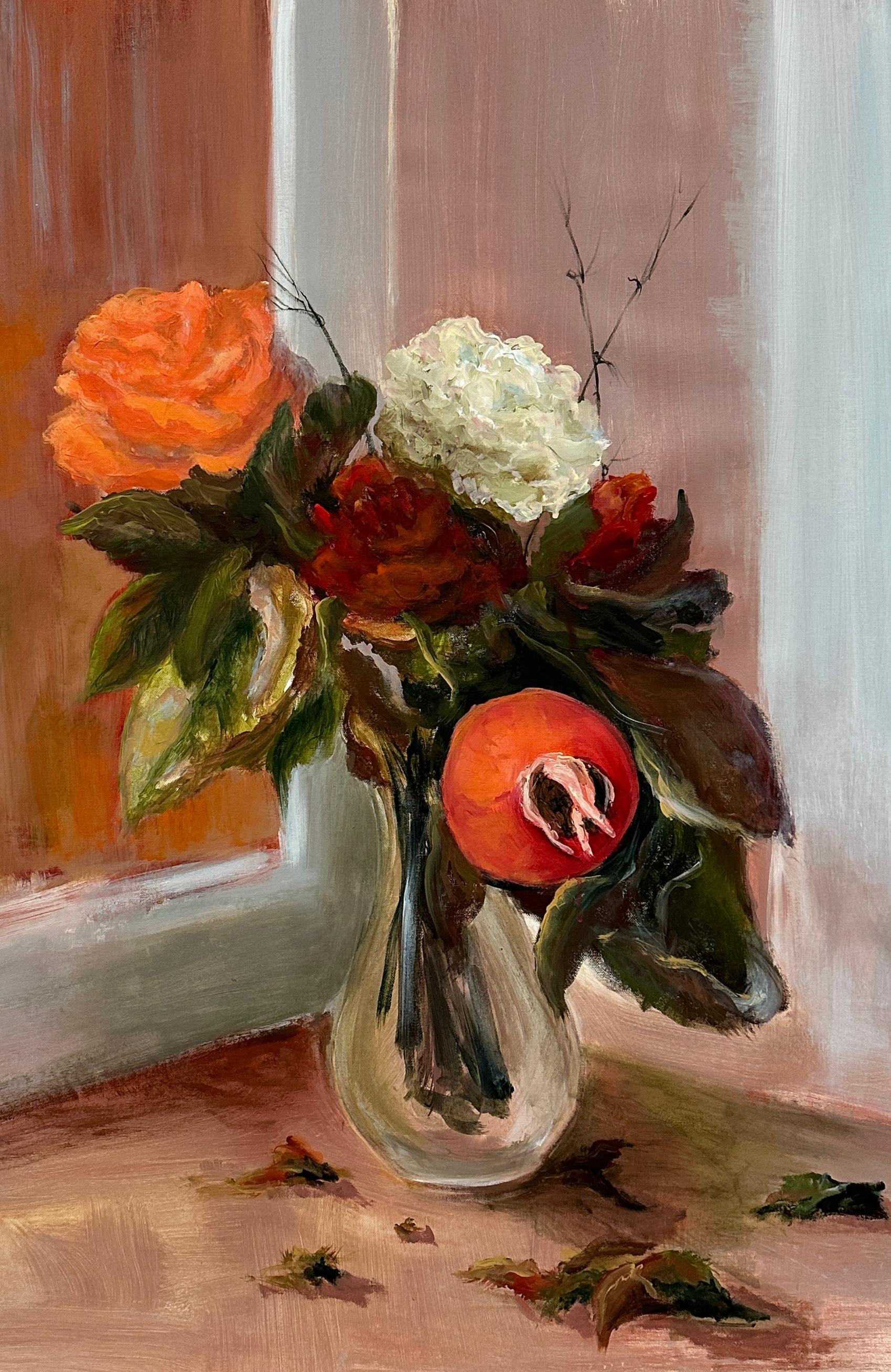 Autumn’s Kiss. Floral  Original paintings - Brown Landscape Painting by Iryna Bondar