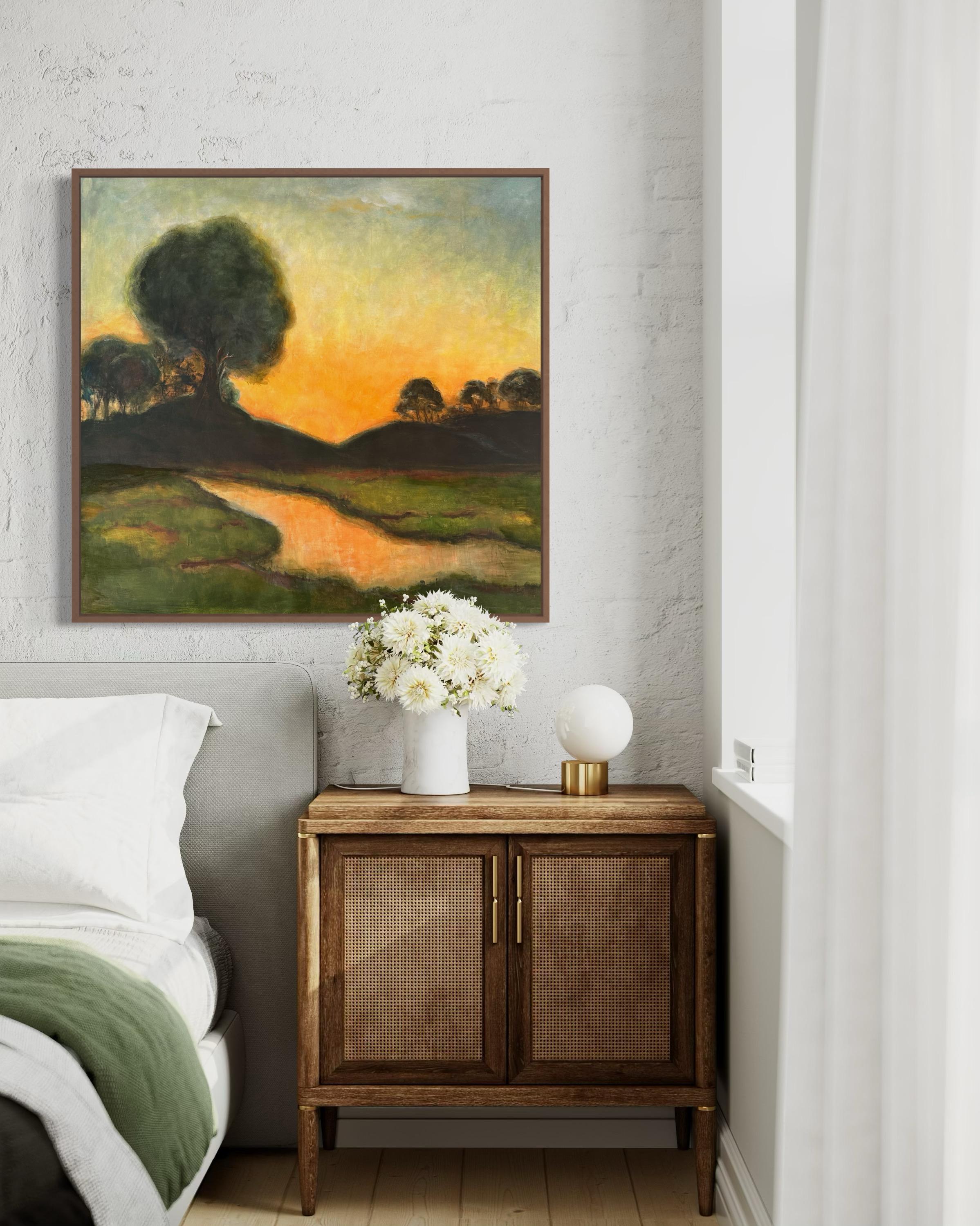 Inizia a brillare 2 - Landscape Painting Nero di Iryna Bondar