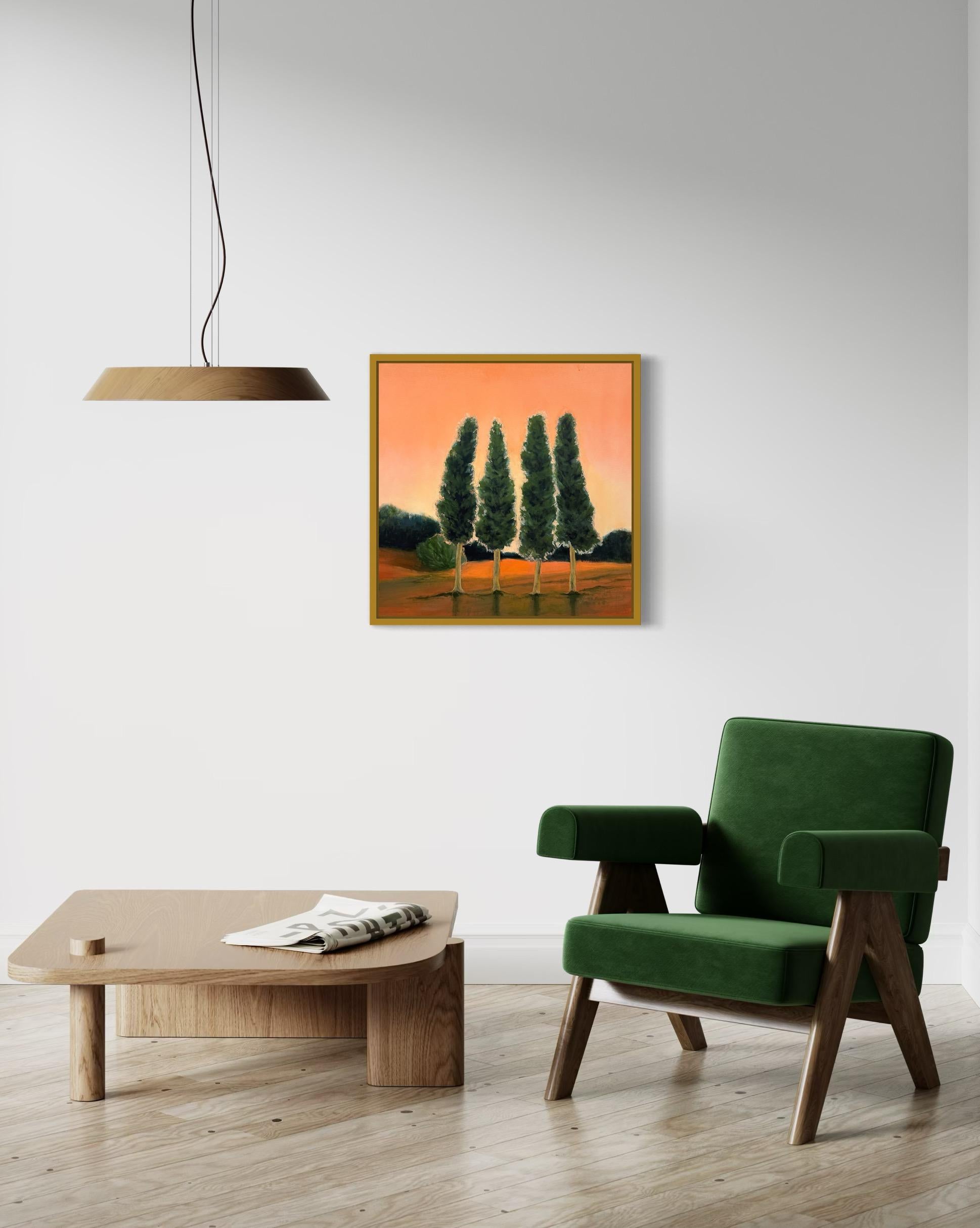 Inizia a brillare. Cipressi. Dipinti originali in vendita 7