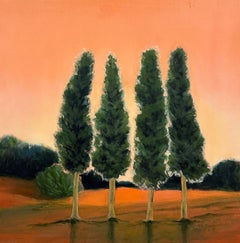 Empieza a brillar. Cipreses. Pinturas originales