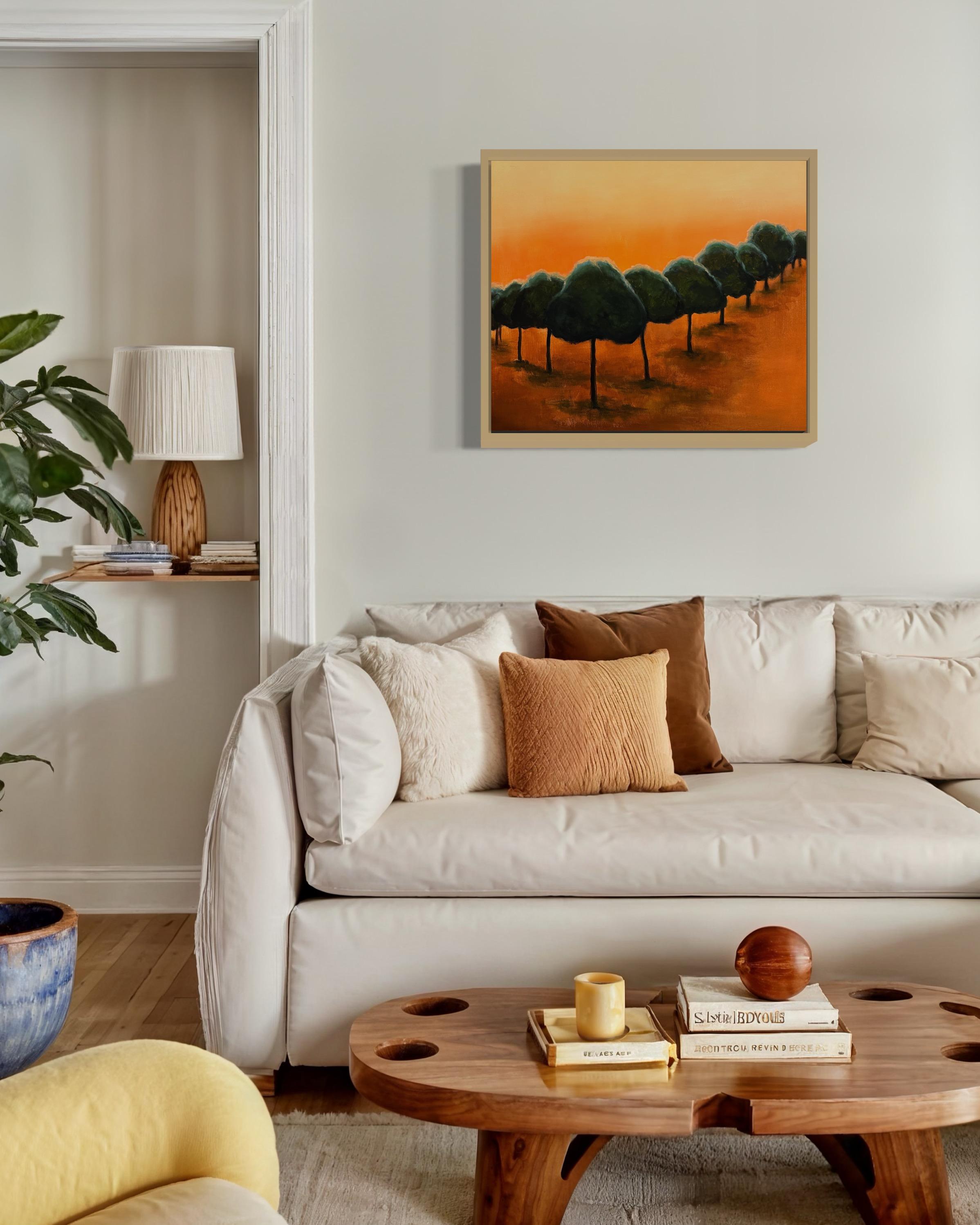 Inizia a brillare. Alberi di Рine... Pittura originale in vendita 6
