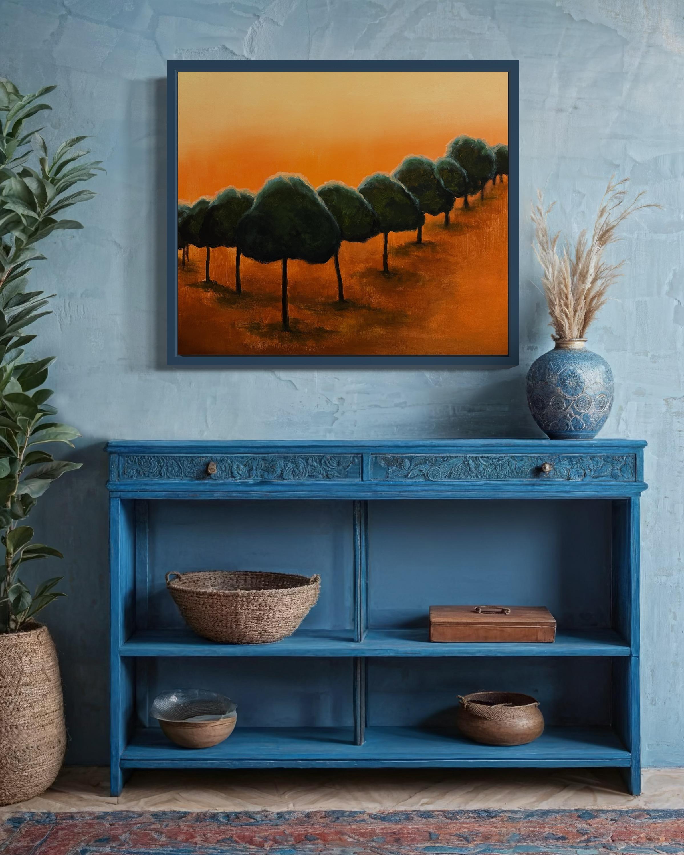 Inizia a brillare. Alberi di Рine... Pittura originale in vendita 7