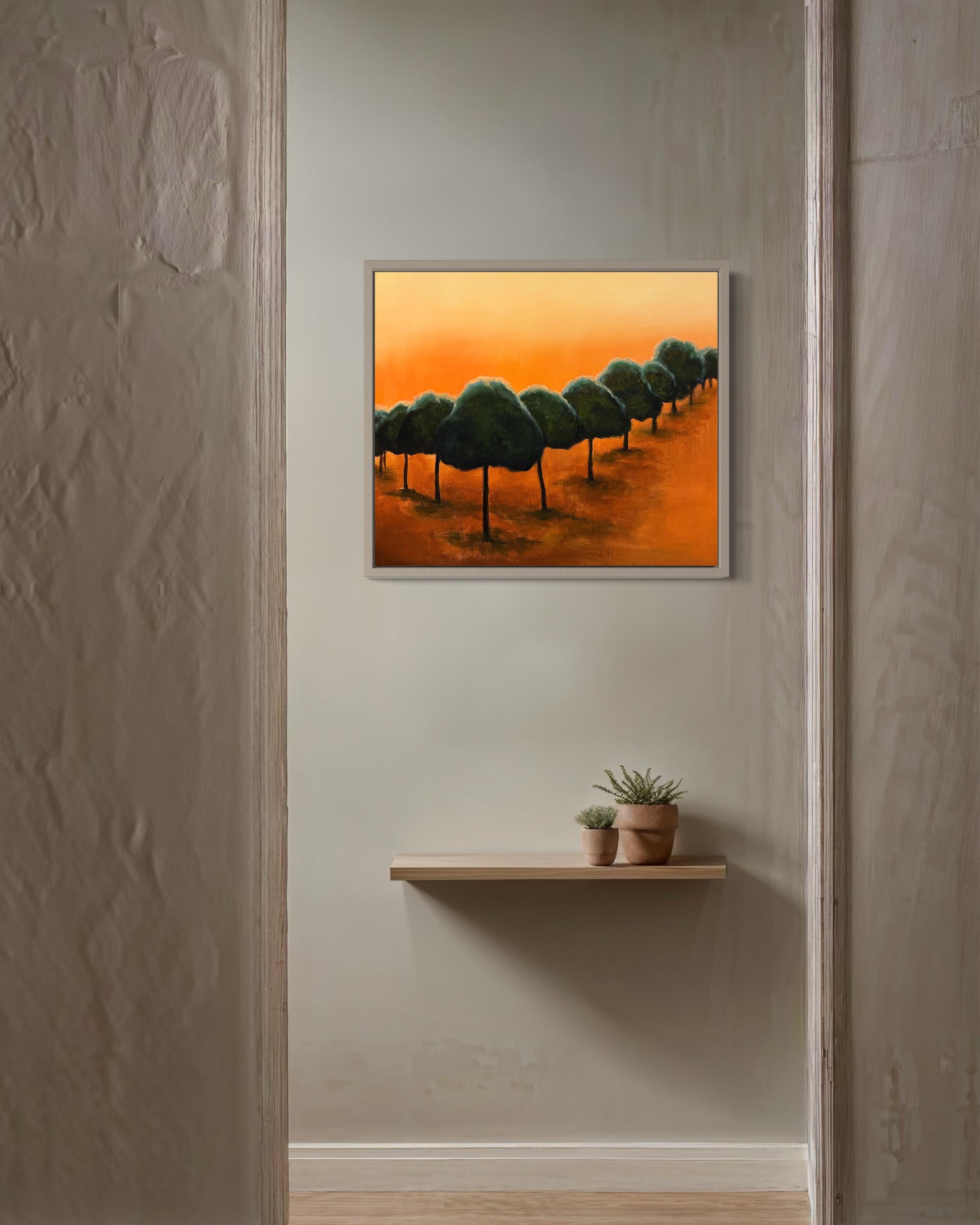 Inizia a brillare. Alberi di Рine... Pittura originale in vendita 10